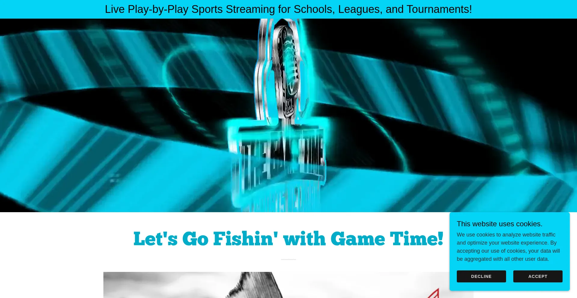 Website screenshot of Gametimesportsnetwork.com