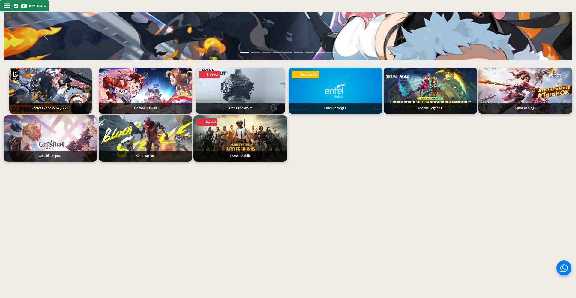 Website screenshot of Gameton.net