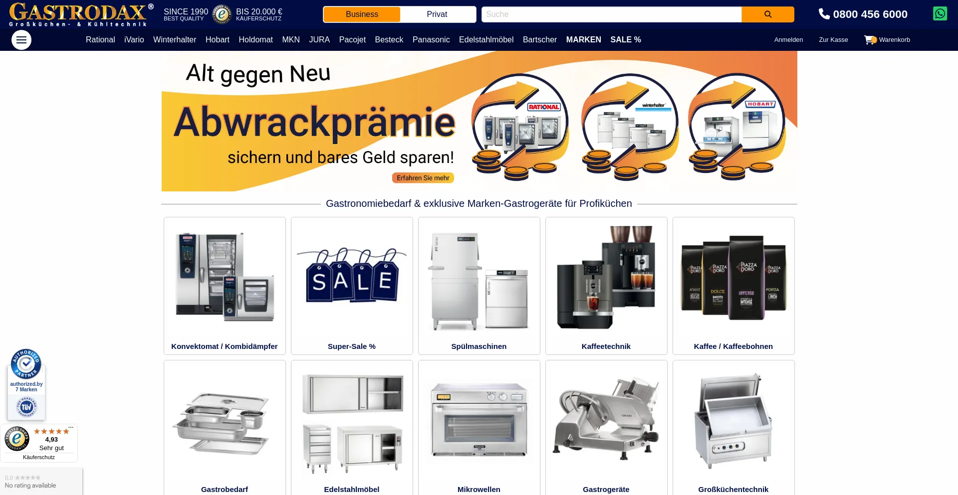 Website screenshot of Gastrodax.de