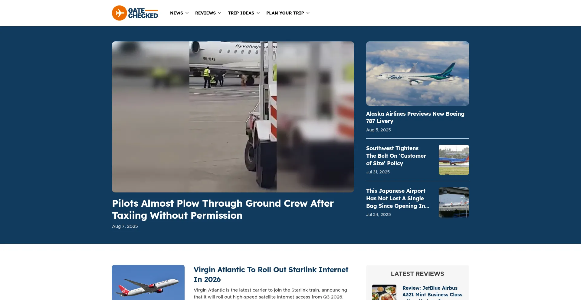Website screenshot of Gatechecked.com