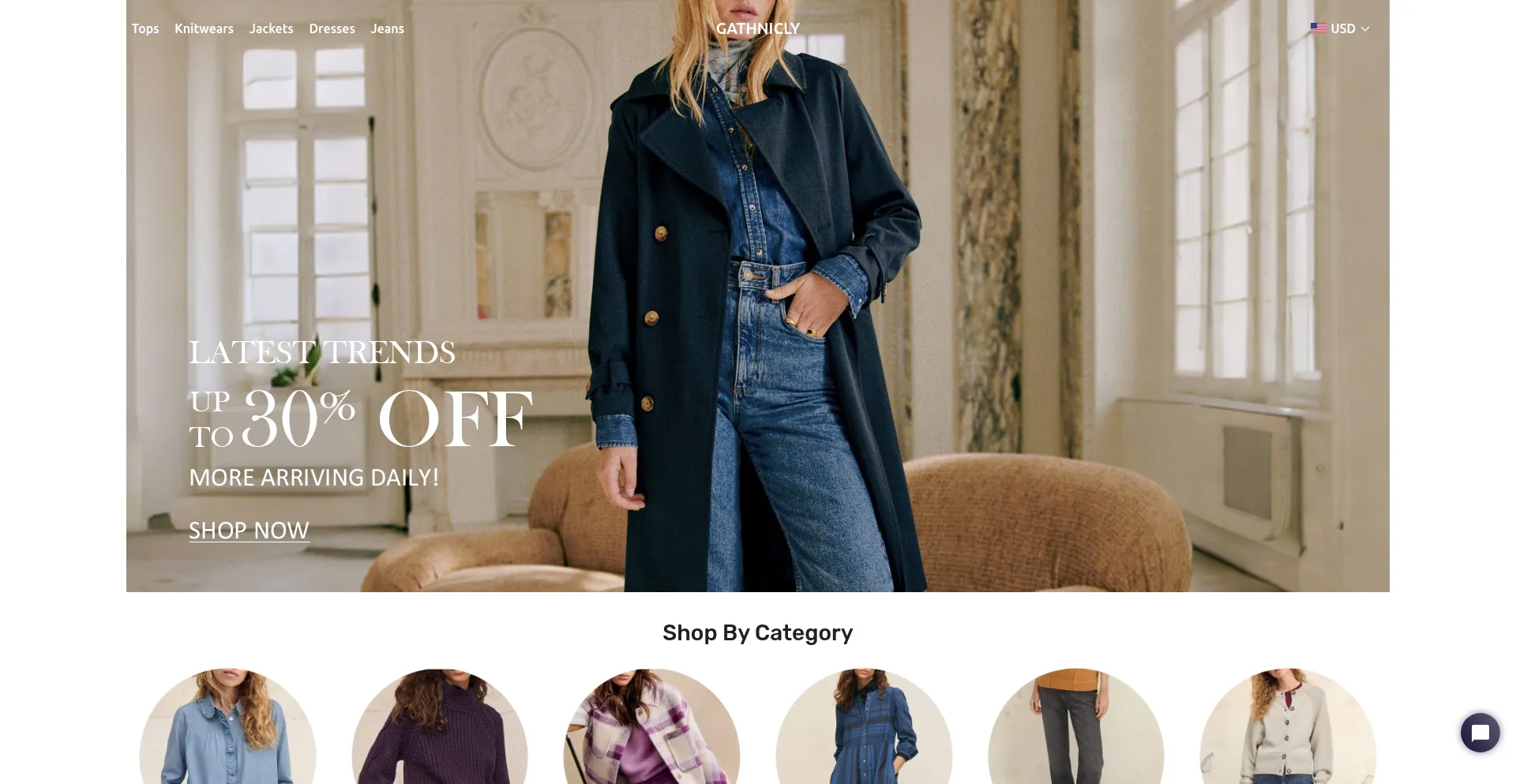 Website screenshot of Gathnicly.com