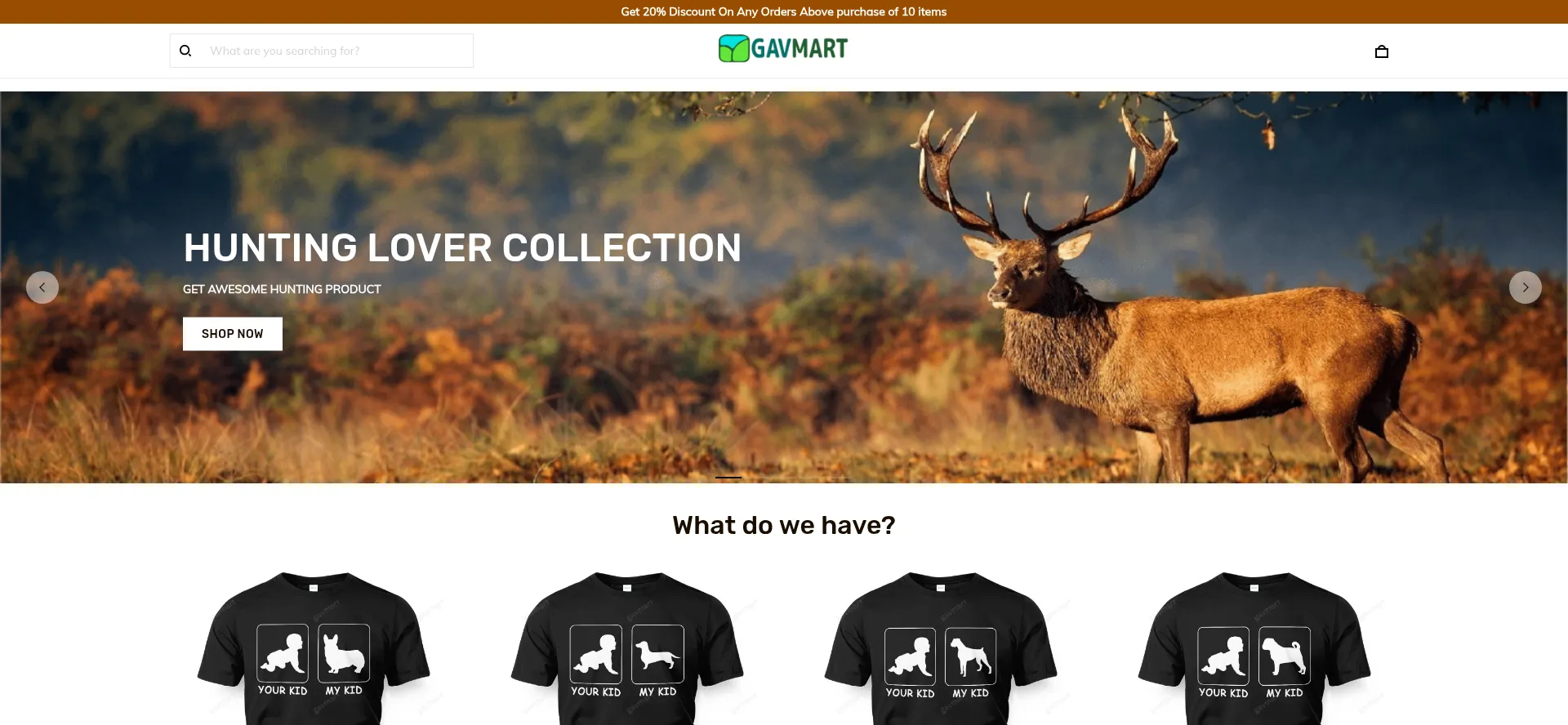Website screenshot of Gavmart.com