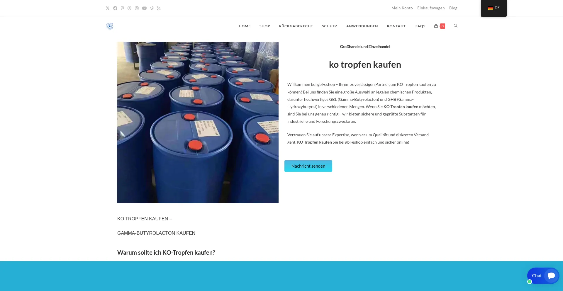 Website screenshot of Gbl-eshop.net