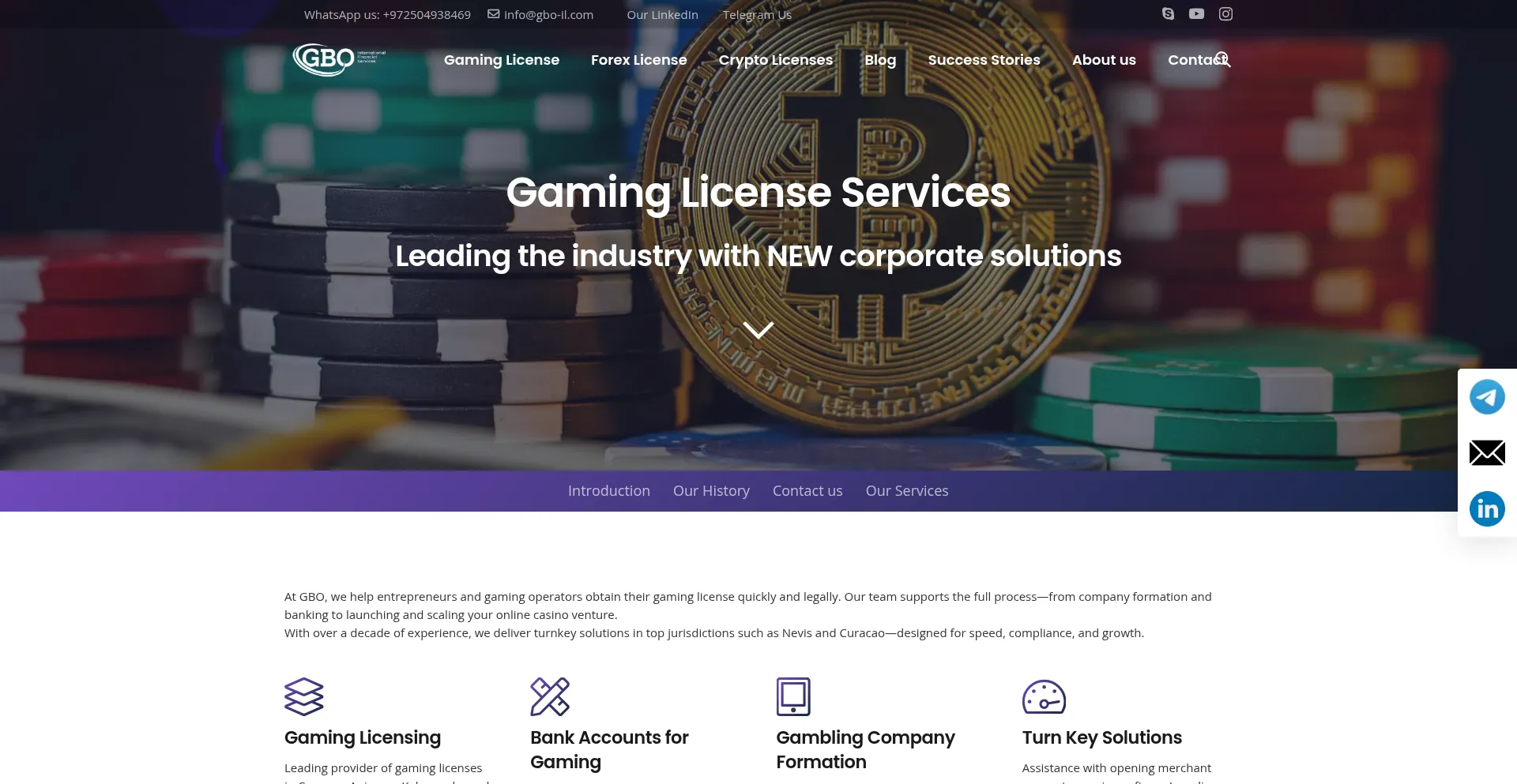 Website screenshot of Gbo-licensing.com