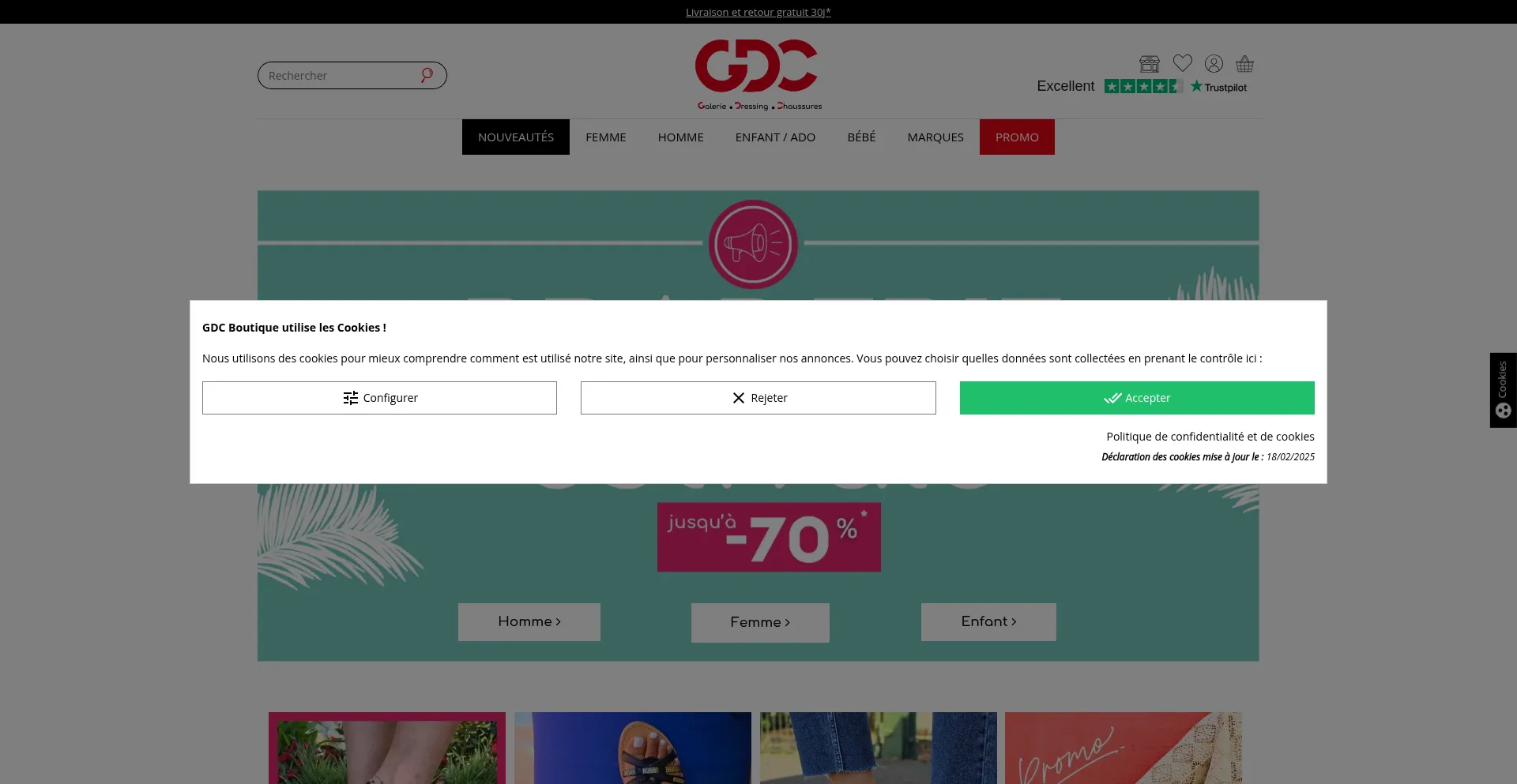 Website screenshot of Gdcboutique.com