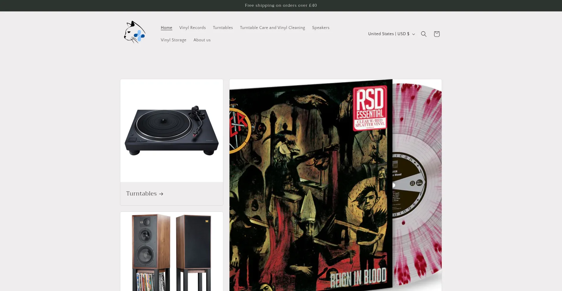 Website screenshot of Gdvinylstore.com