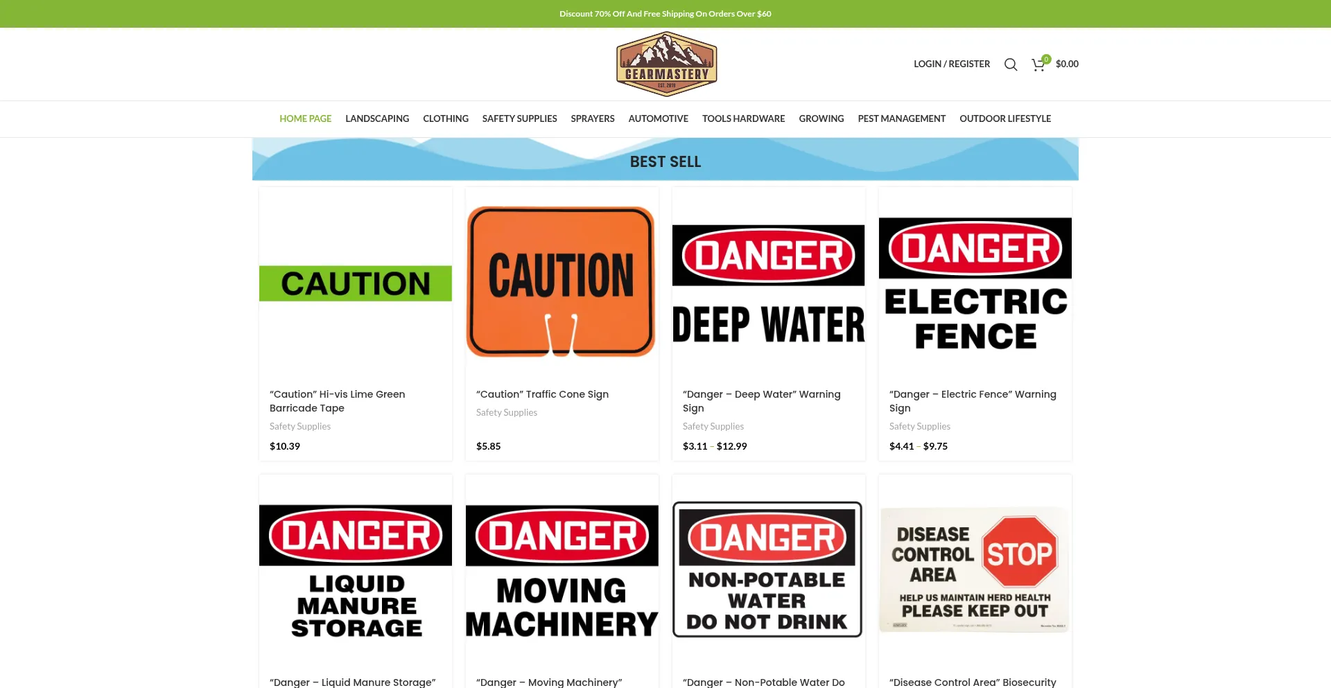 Website screenshot of Gearmastery.com