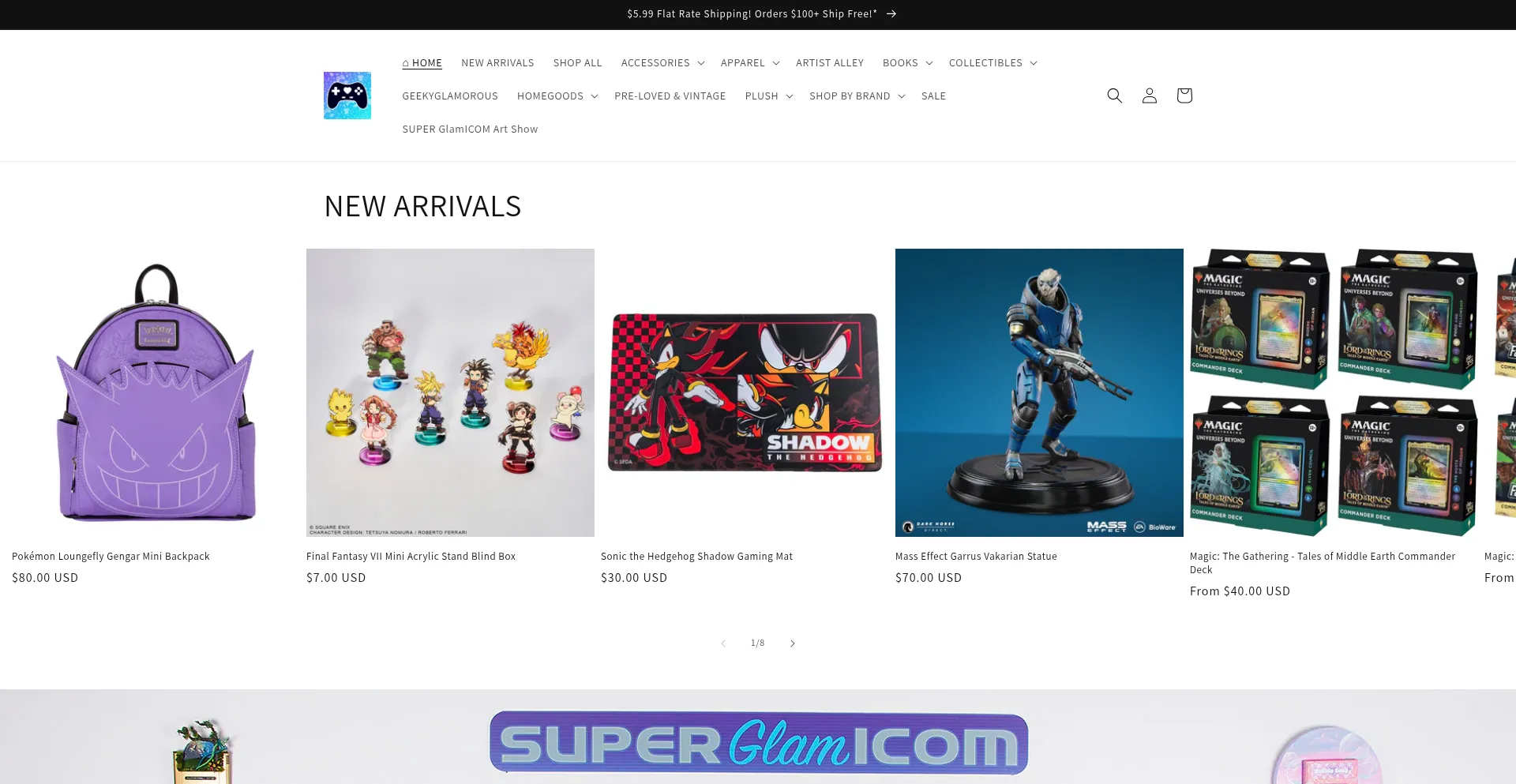 Website screenshot of Geekyglamorous.com