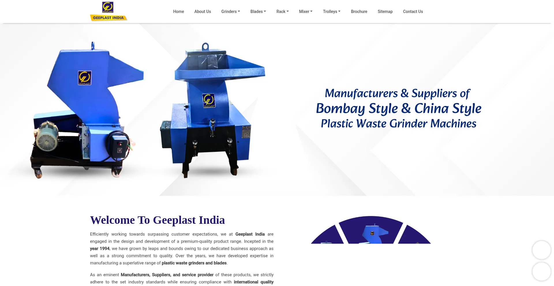 Website screenshot of Geeplastindia.in