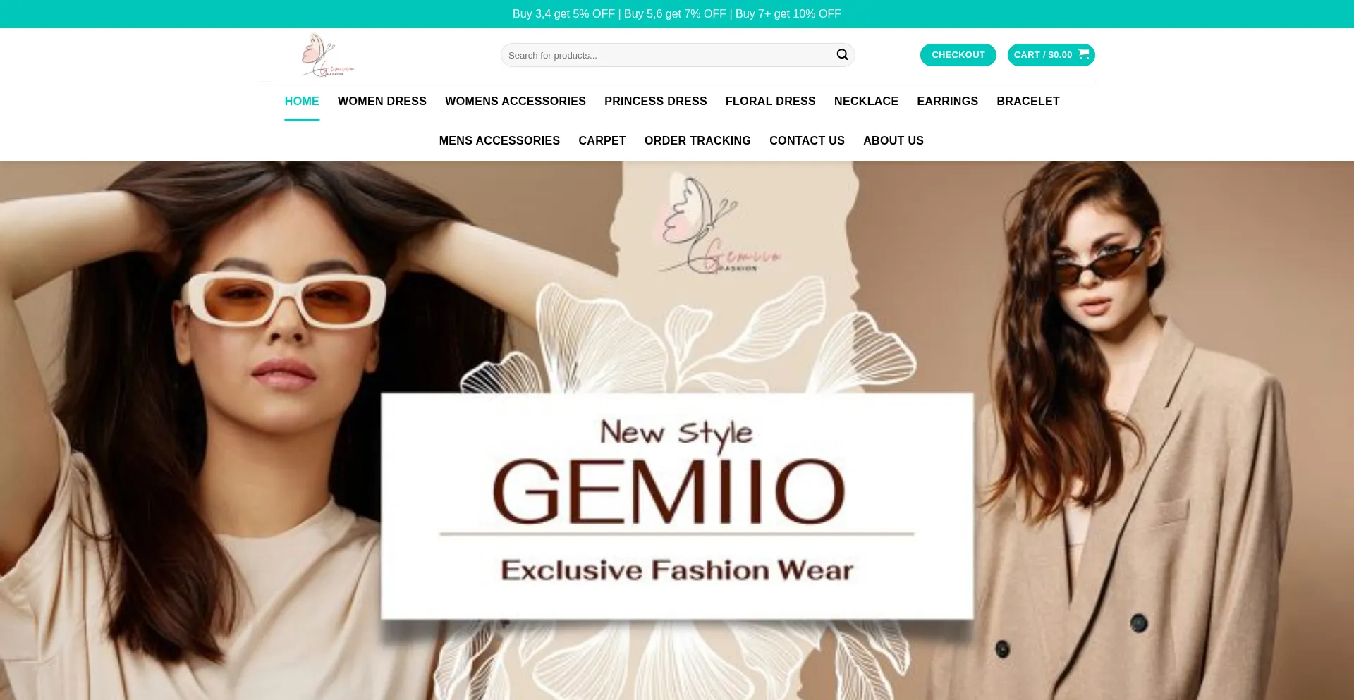 Website screenshot of Gemiio.com