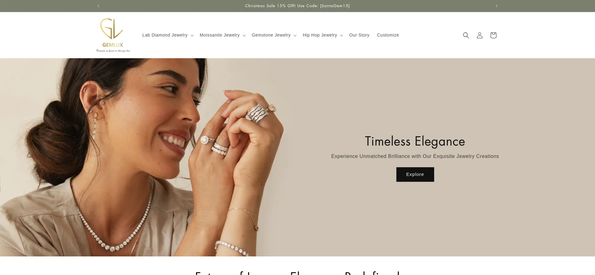 Website screenshot of Gemluxjewels.com