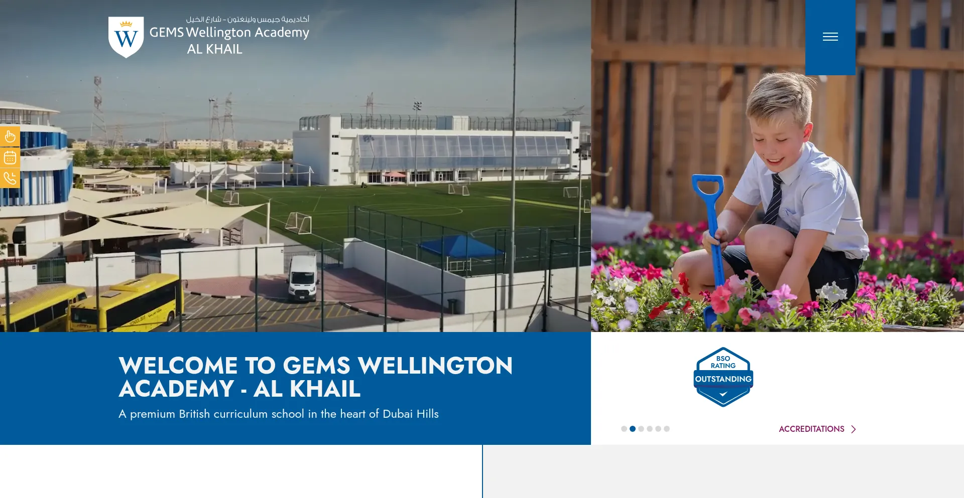 Website screenshot of Gemswellingtonacademy-alkhail.com