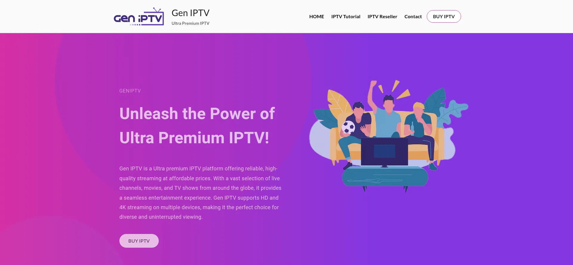 Website screenshot of Gen-iptv.net