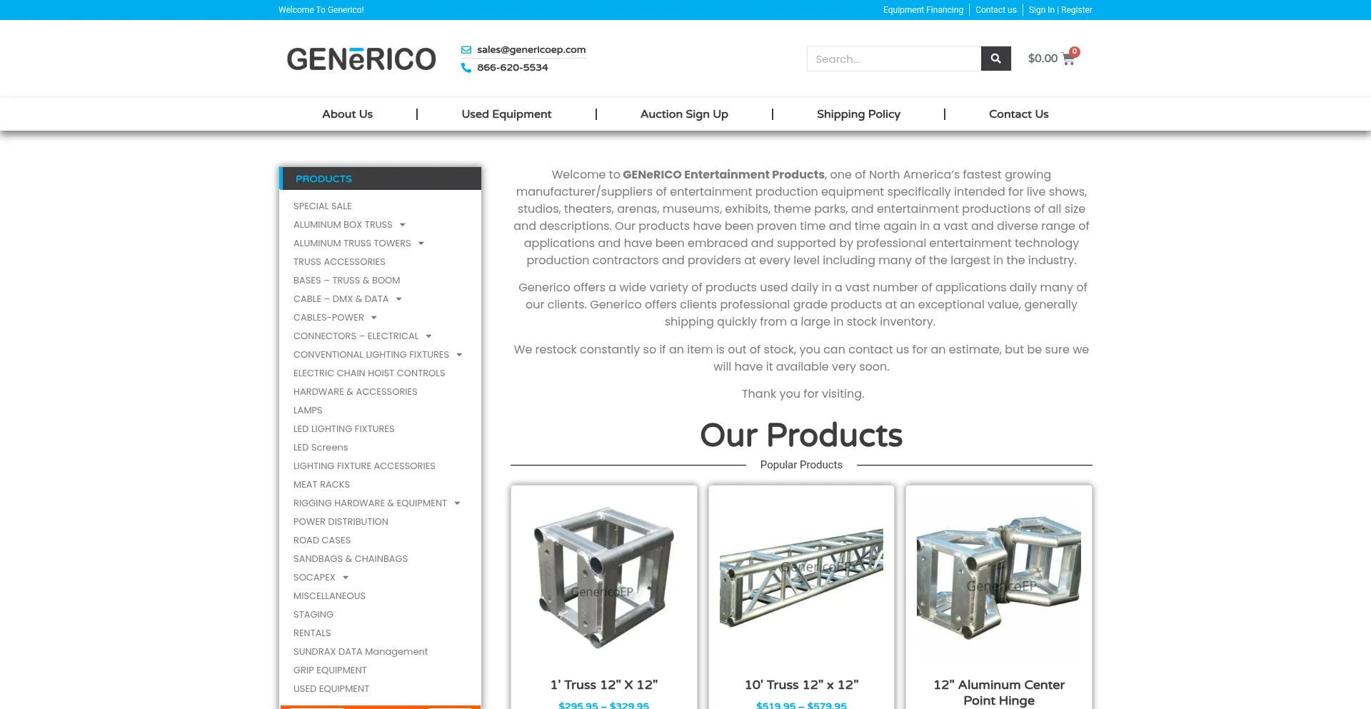 Website screenshot of Genericoep.com