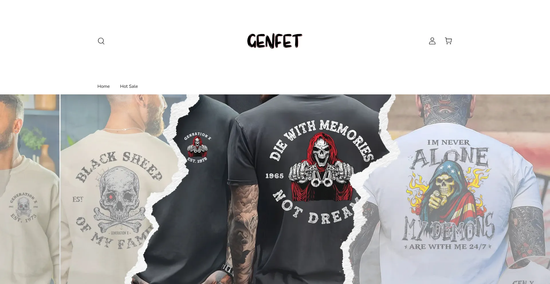 Website screenshot of Genfet.com