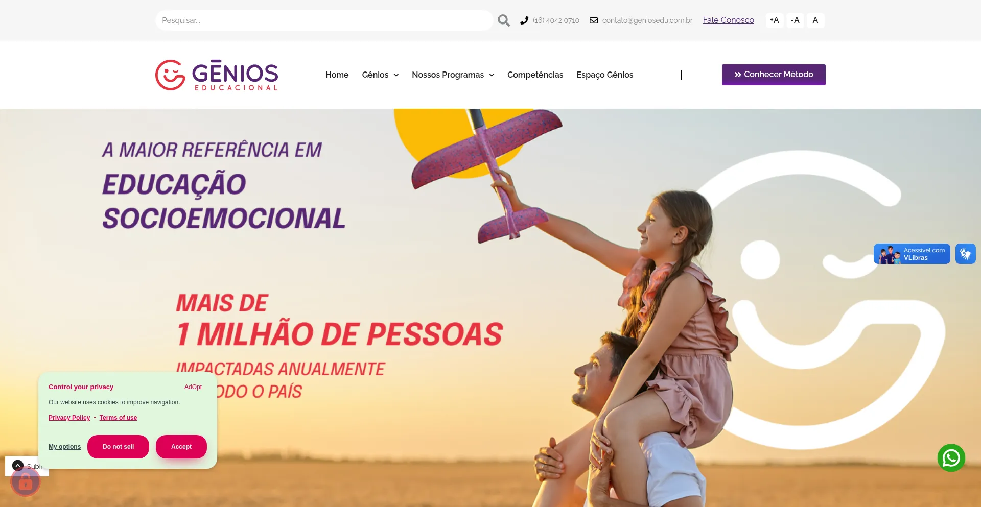 Website screenshot of Genioseducacional.com.br
