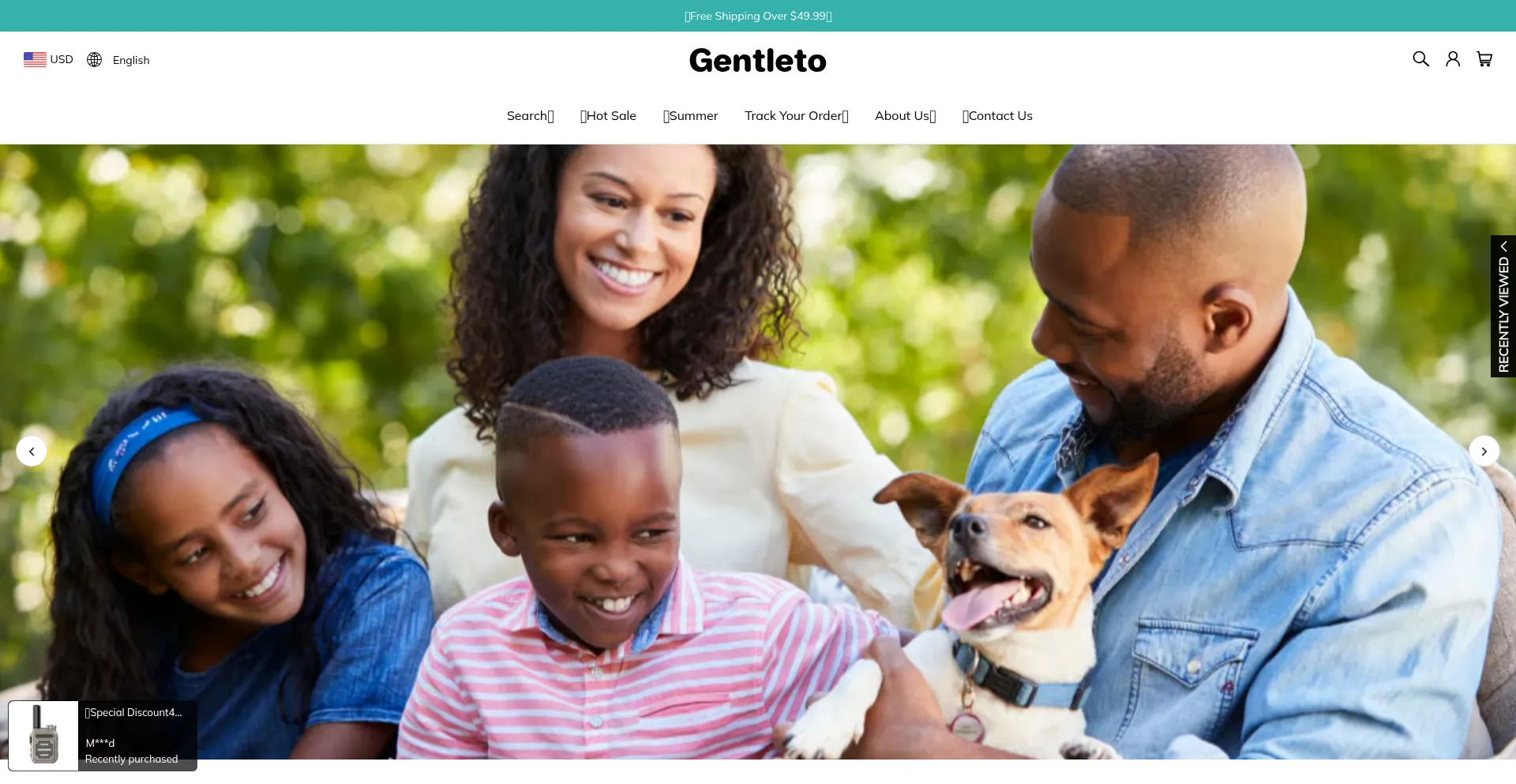 Website screenshot of Gentleto.com