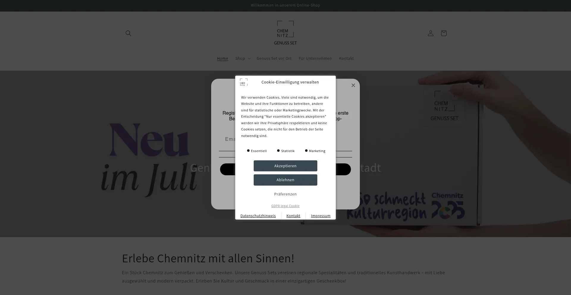 Website screenshot of Genuss-set.de
