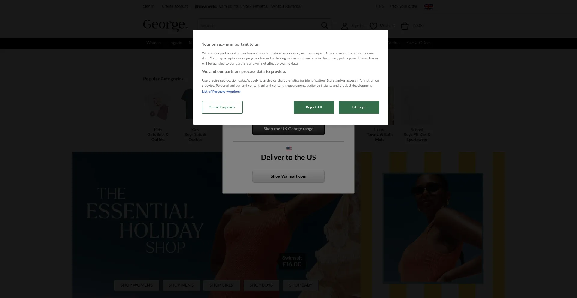Website screenshot of George.com