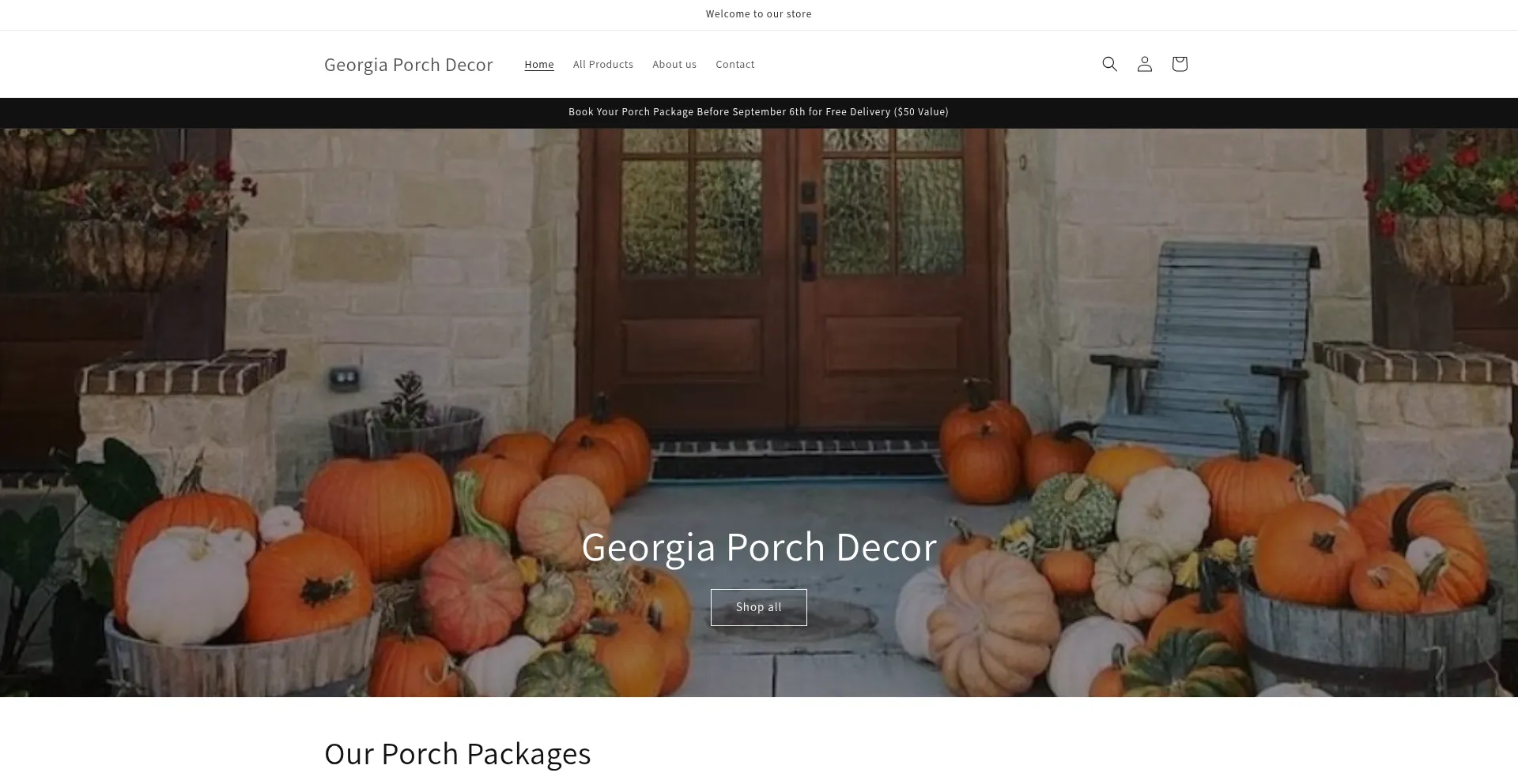 Website screenshot of Georgiaporchdecor.com