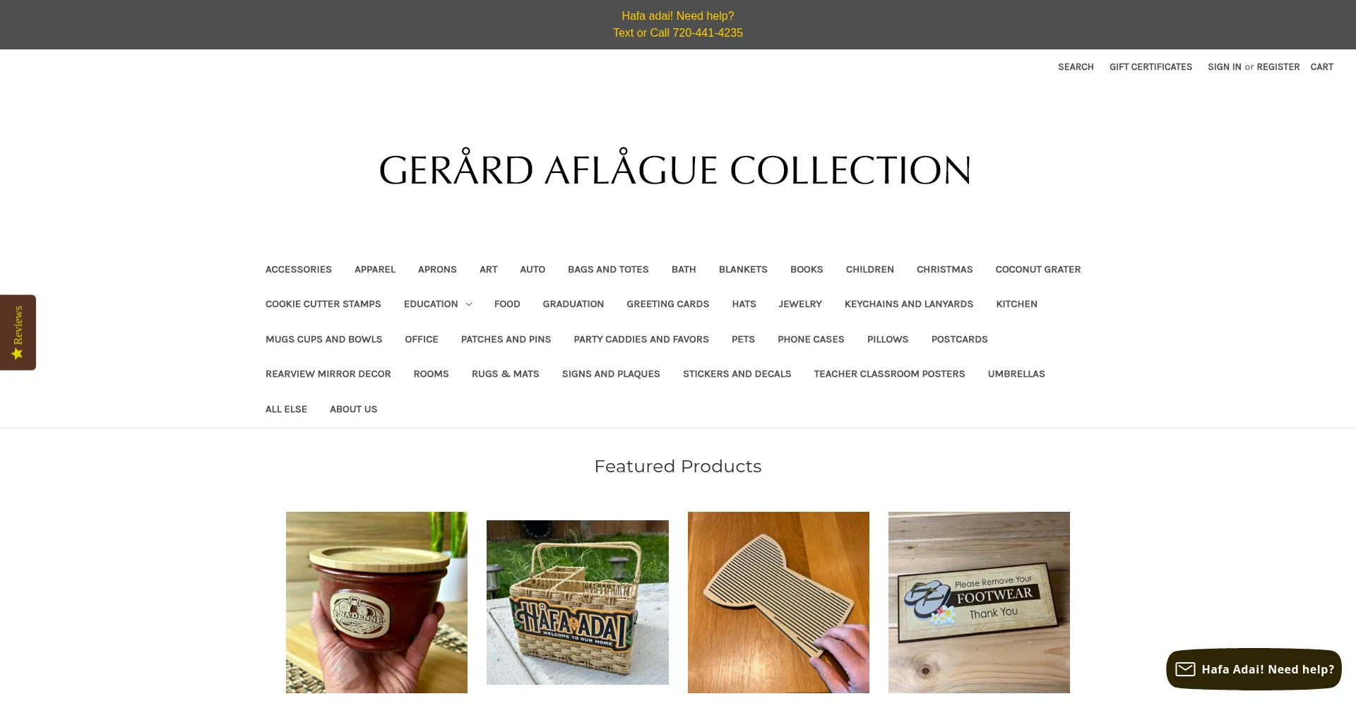 Website screenshot of Gerardaflaguecollection.com