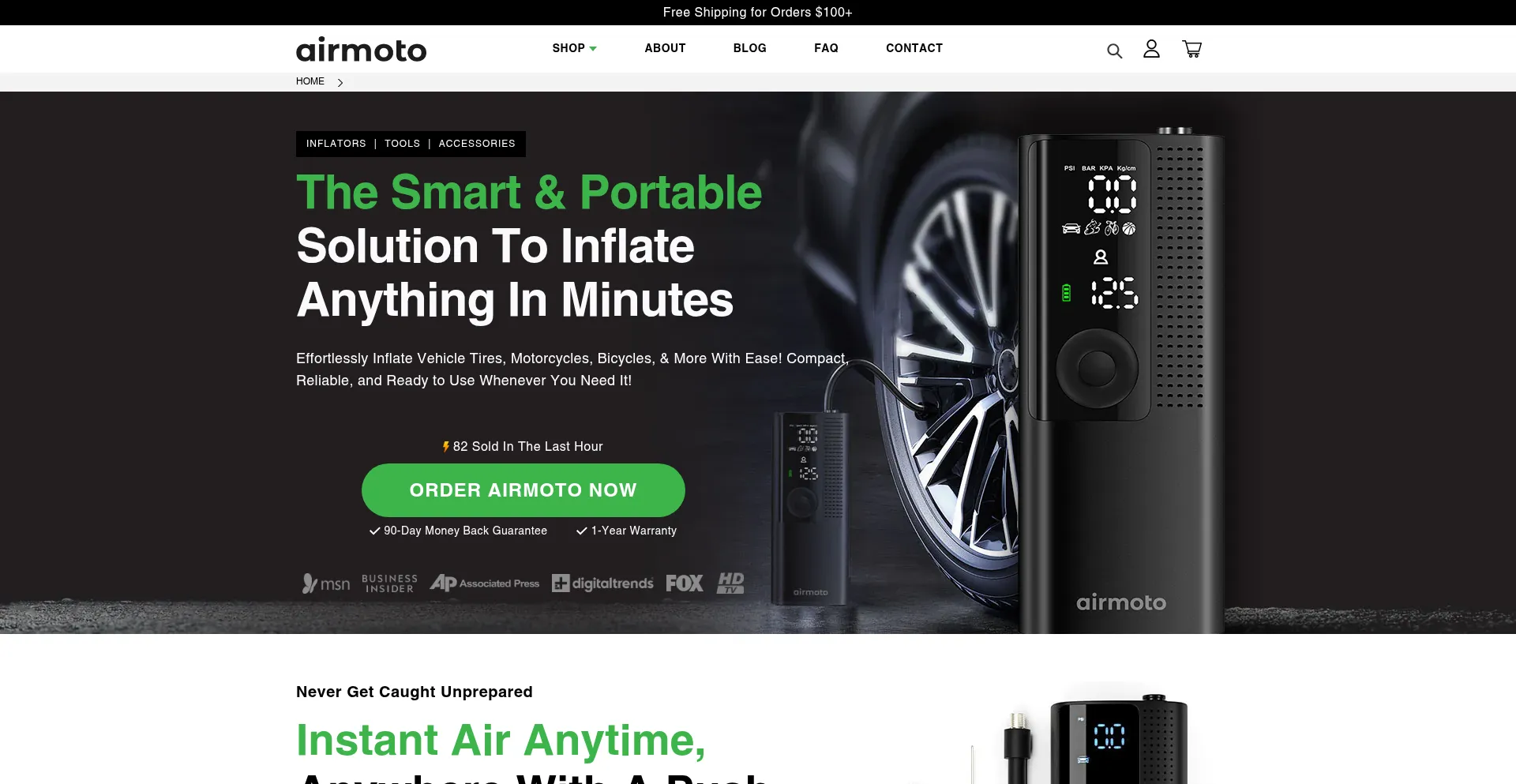Website screenshot of Getairmoto.com