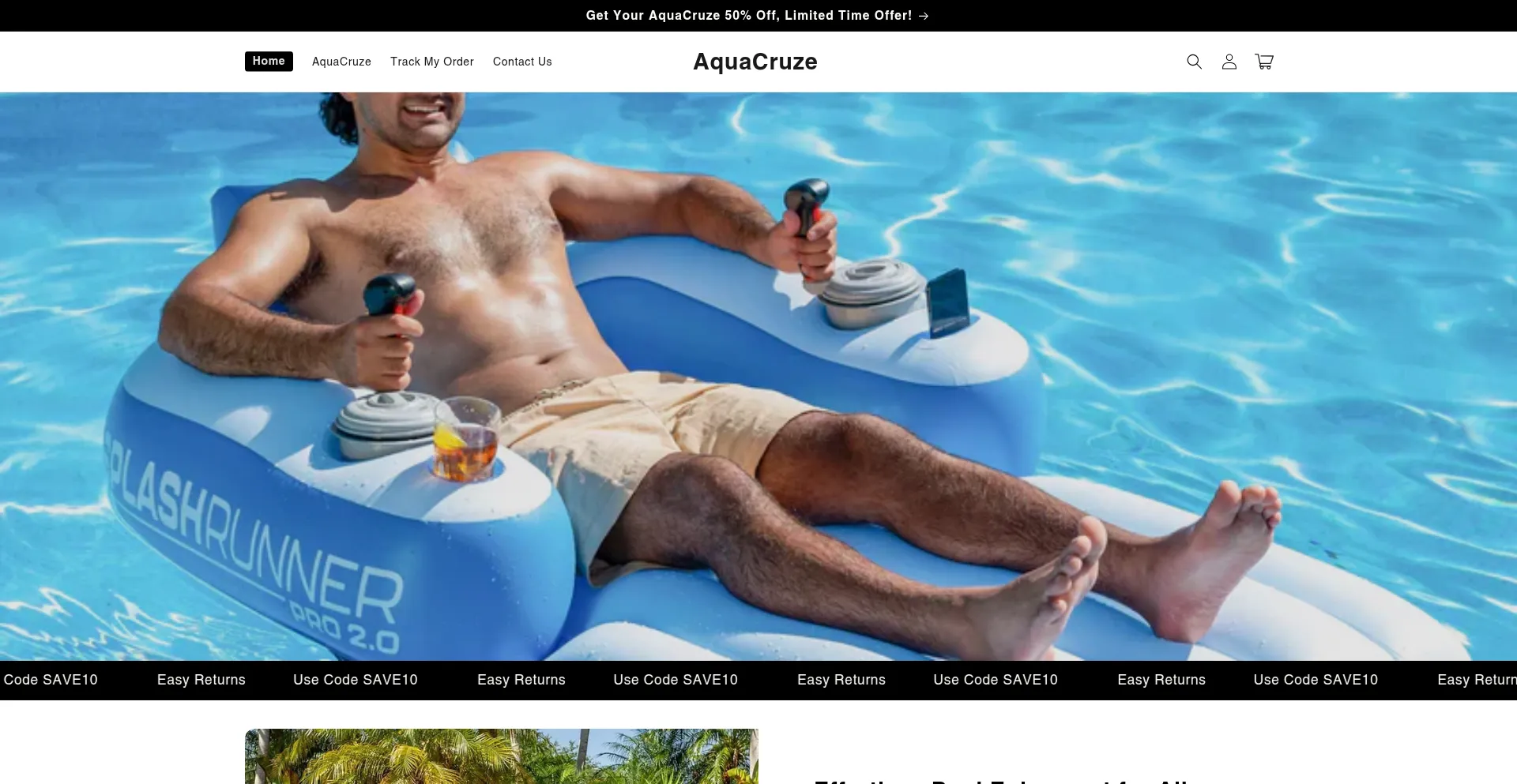 Website screenshot of Getaquacruze.com