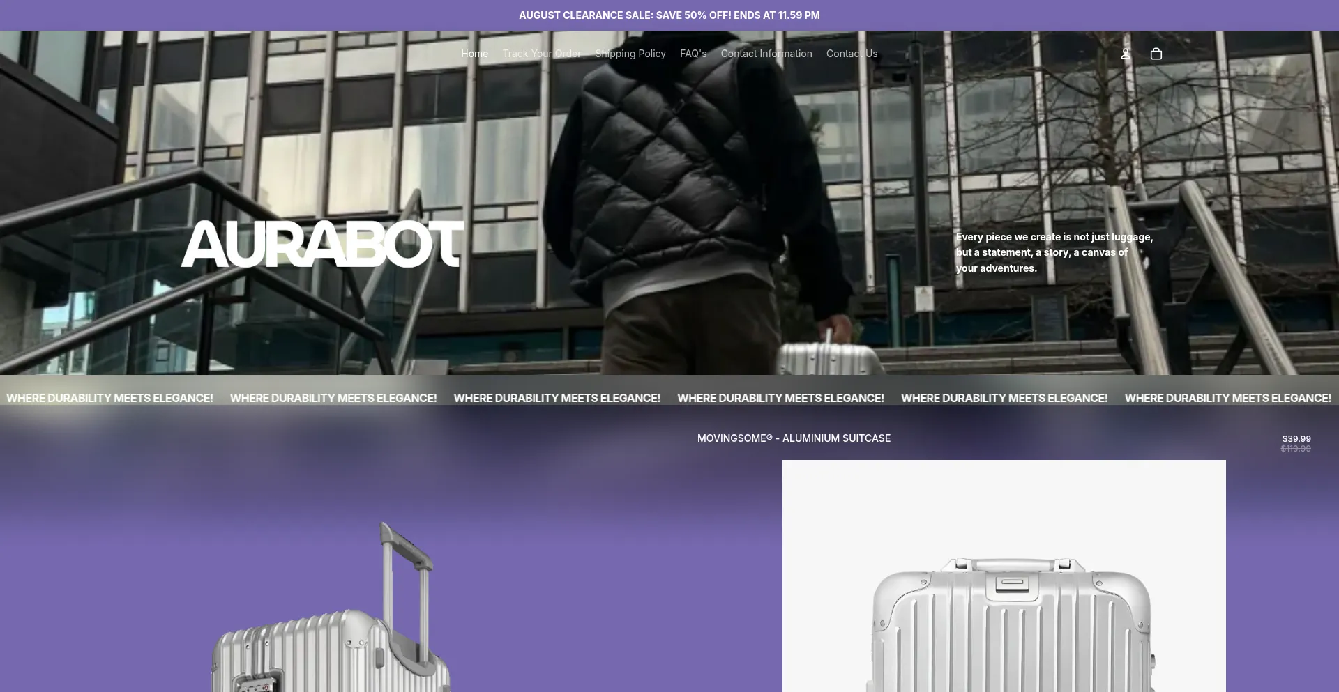 Website screenshot of Getaurabot.com