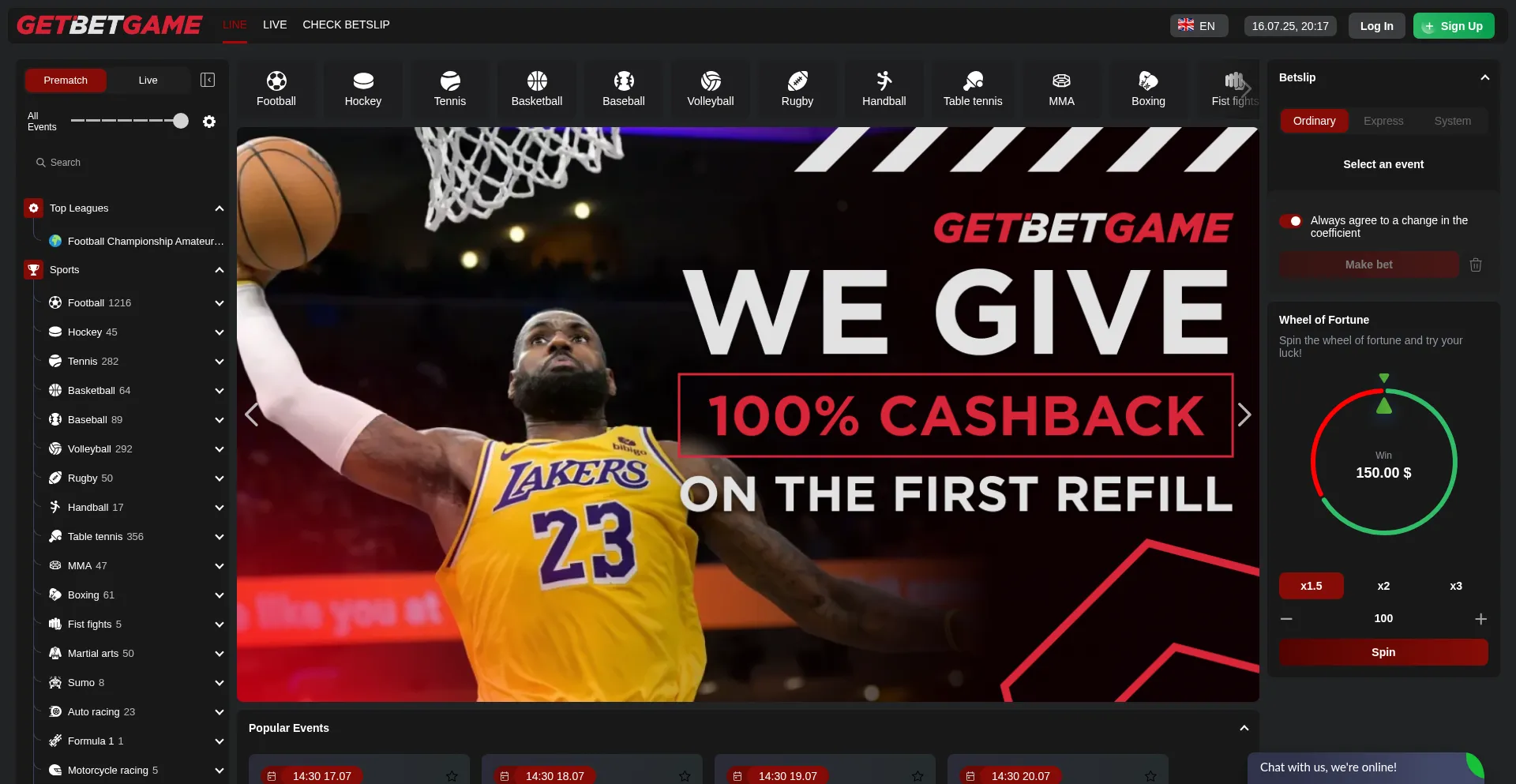 Website screenshot of Getbetgame.com