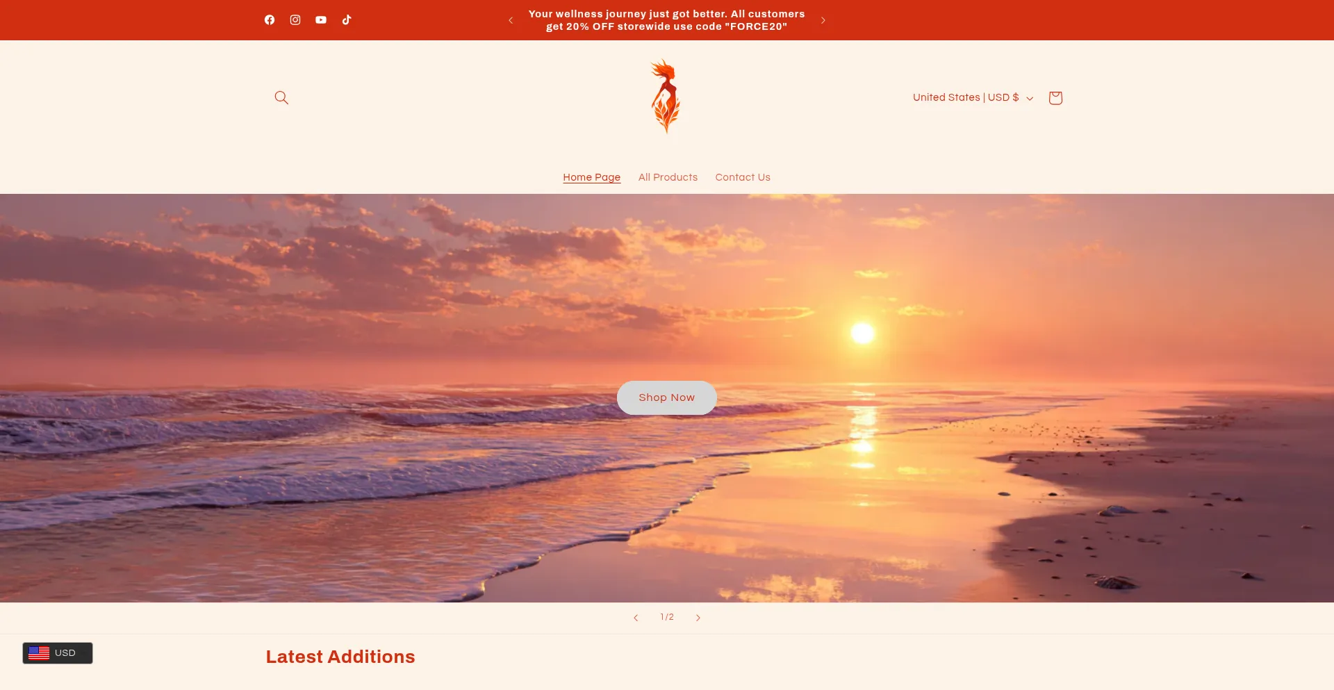 Website screenshot of Getforceup.com