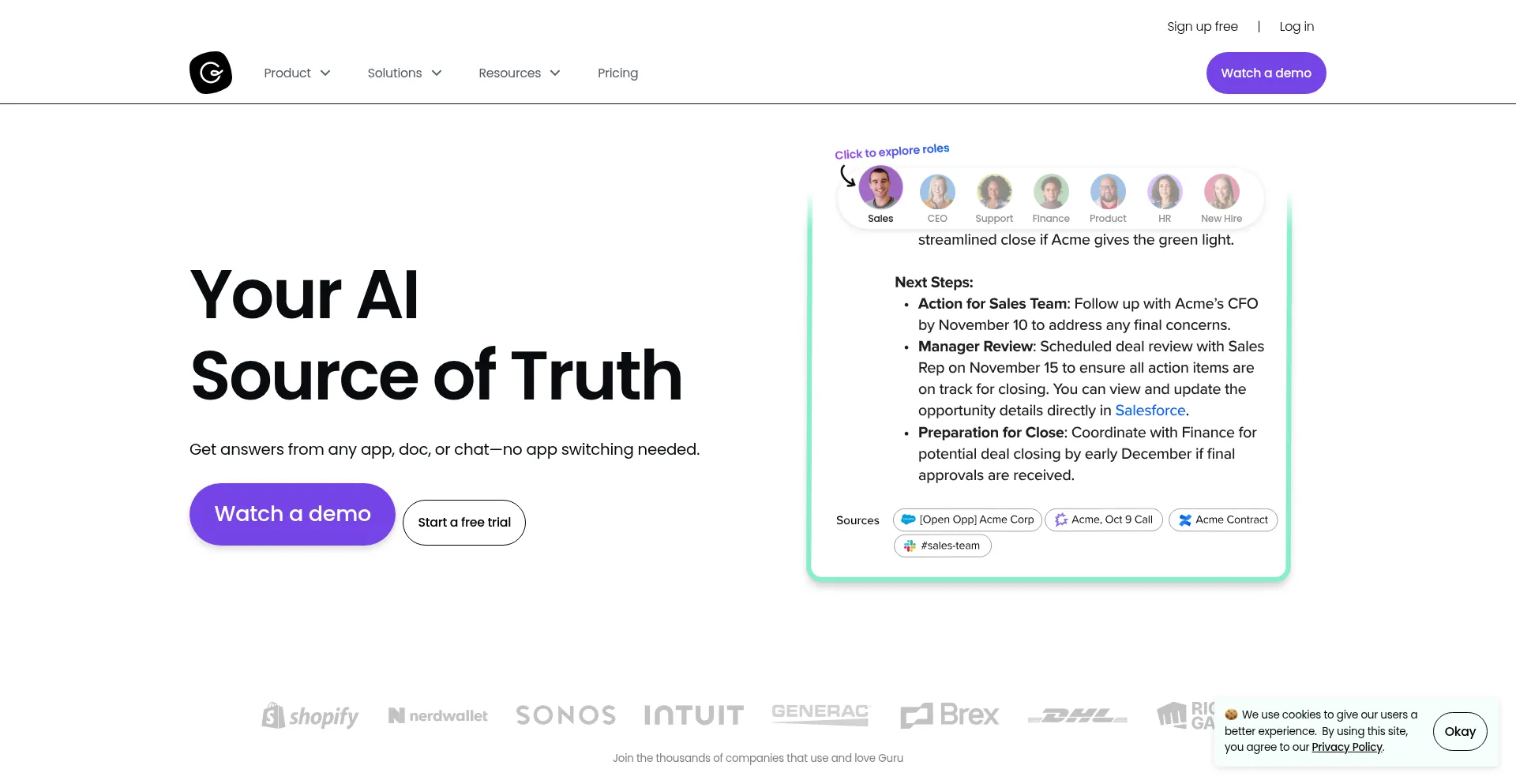Website screenshot of Getguru.com