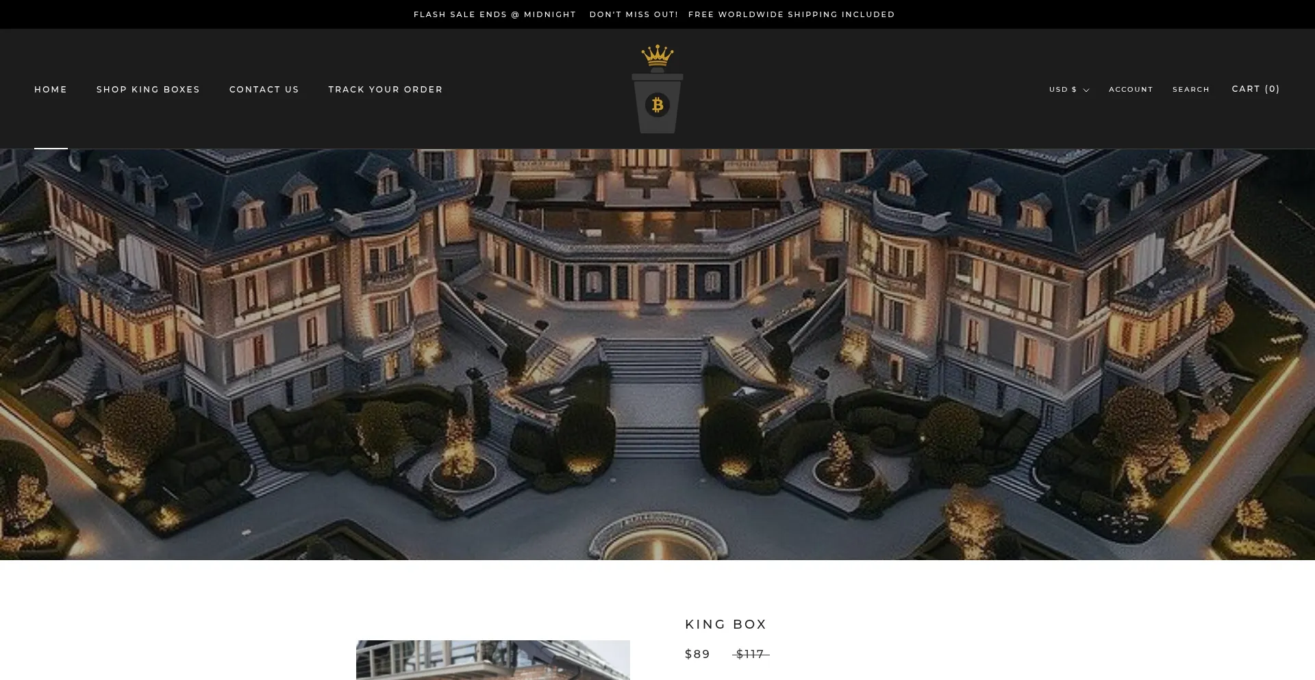 Website screenshot of Getking-box.com