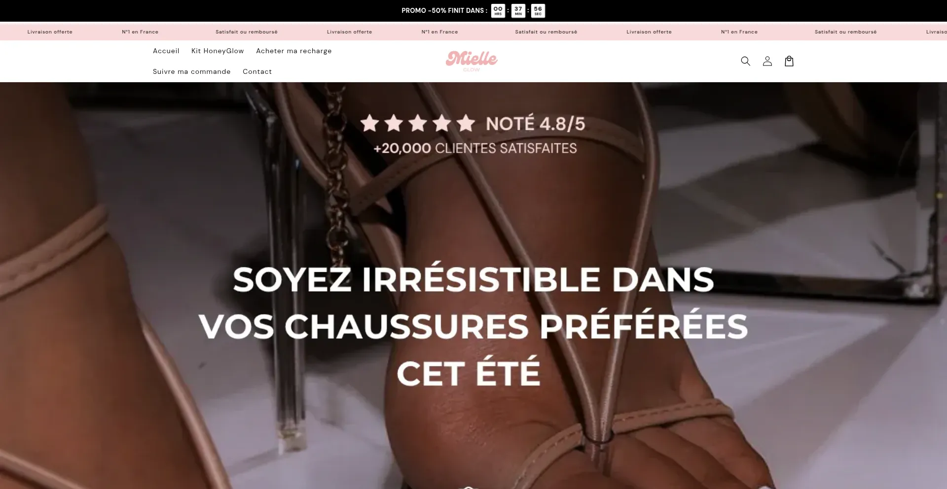 Website screenshot of Getmielle.com