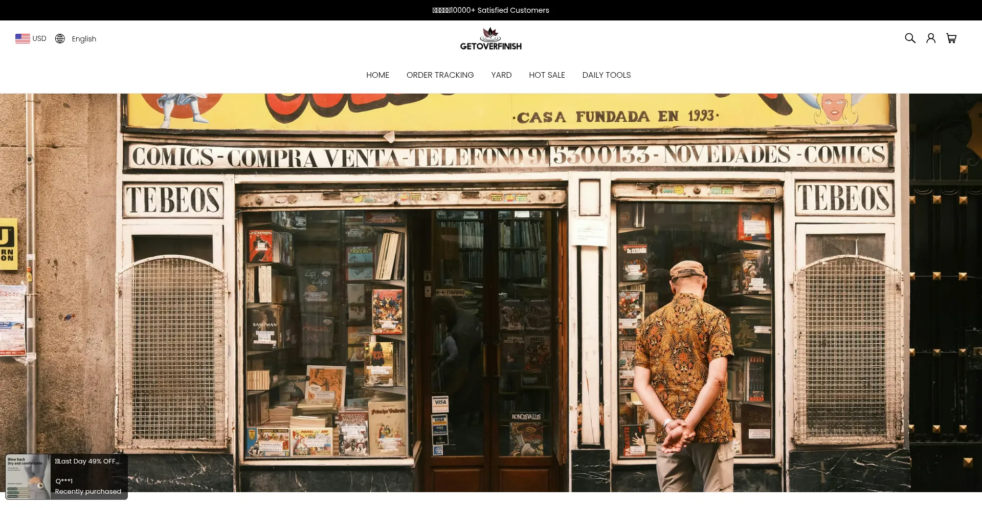 Website screenshot of Getoverfinish.com