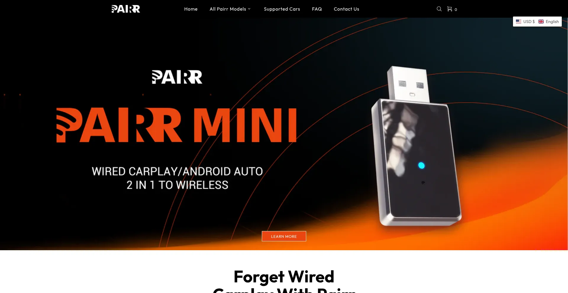 Website screenshot of Getpairr.com