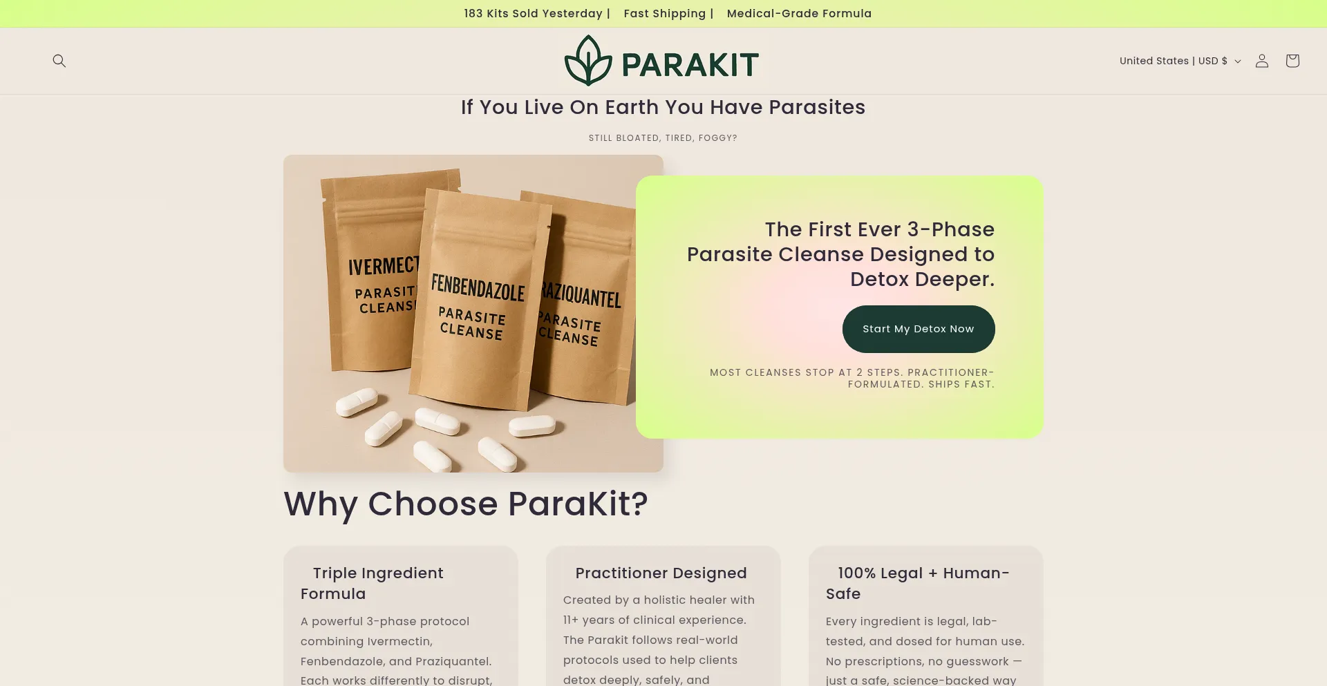 ¿És Seguro y Confiable Getridofyourparasites.com?