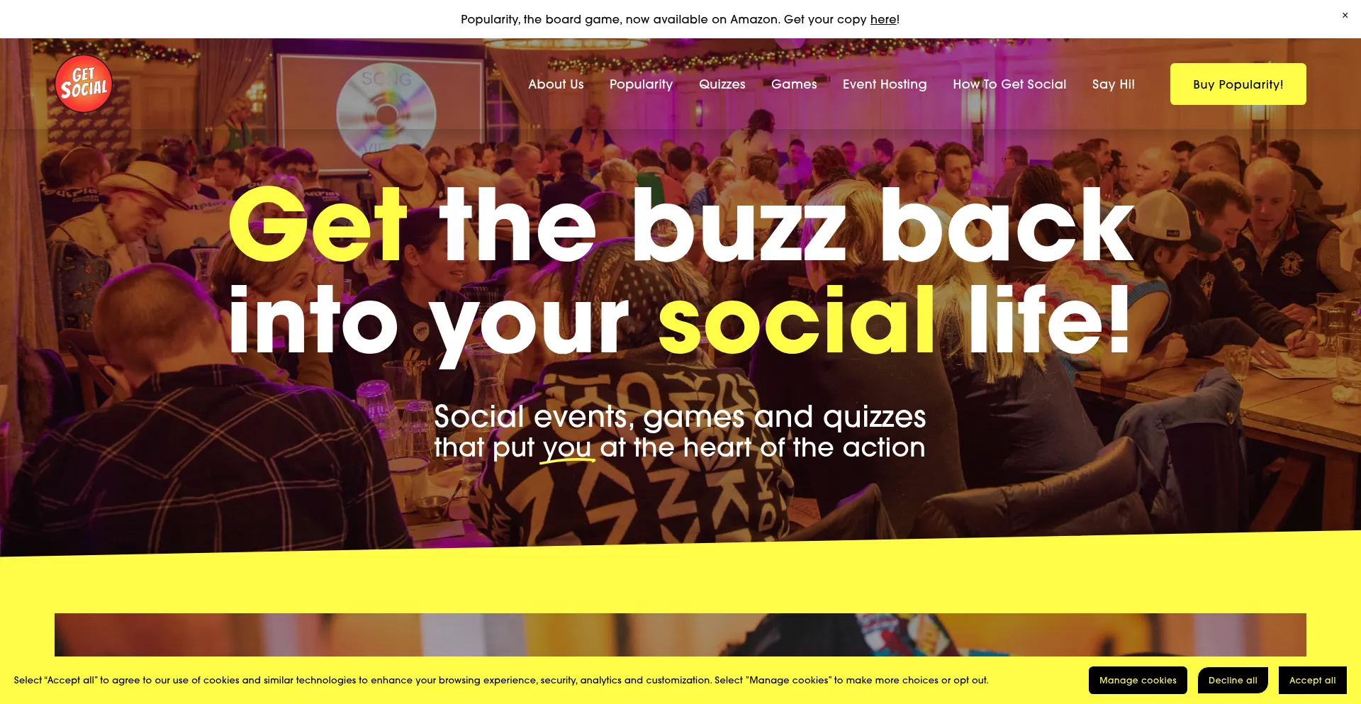 Website screenshot of Getsocial.uk