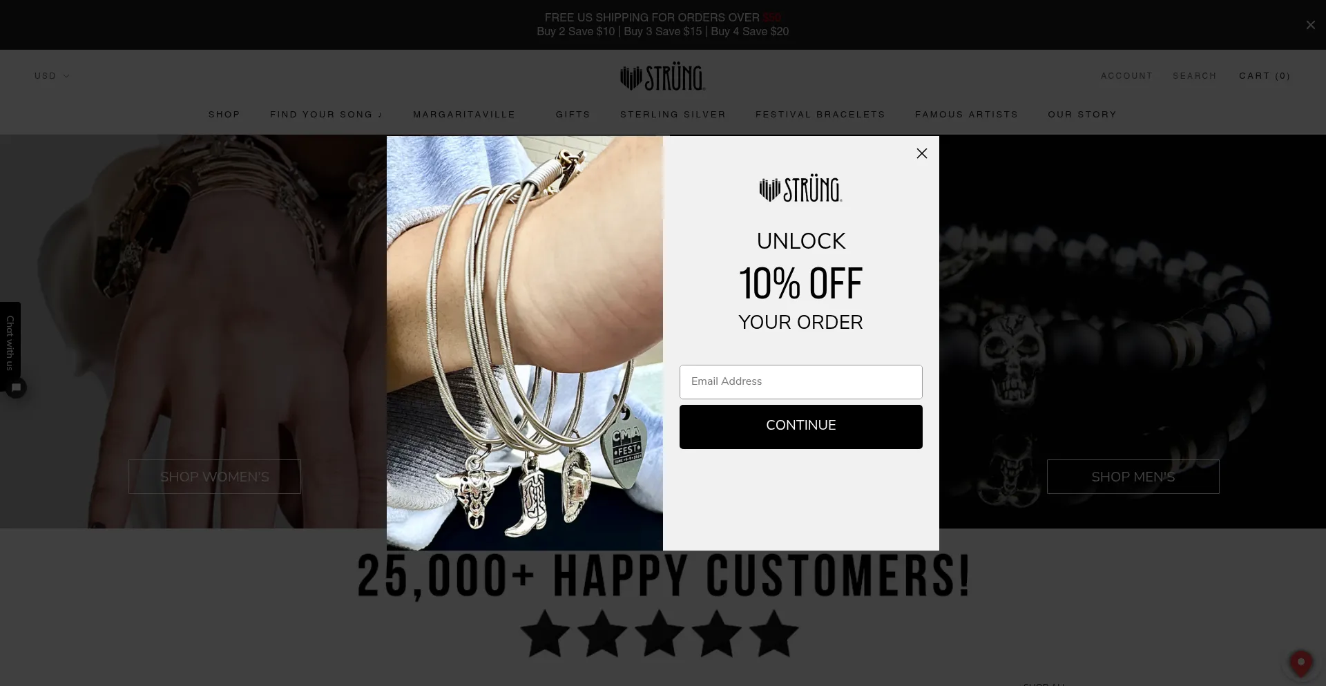 Website screenshot of Getstrung.com