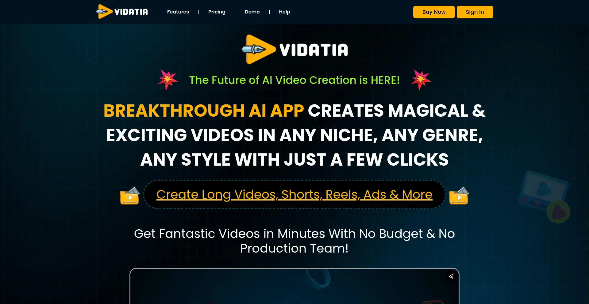 Website screenshot of Getvidatia.in