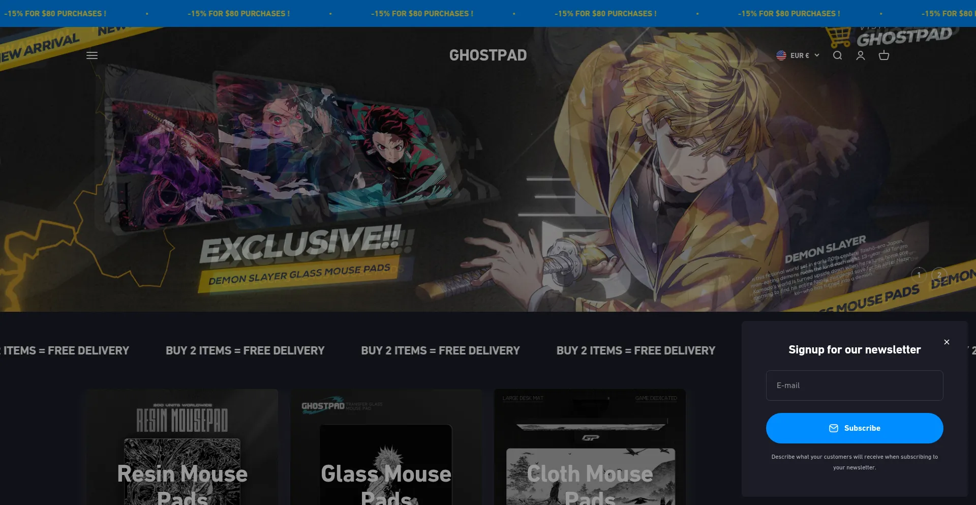 Website screenshot of Ghostpad.shop