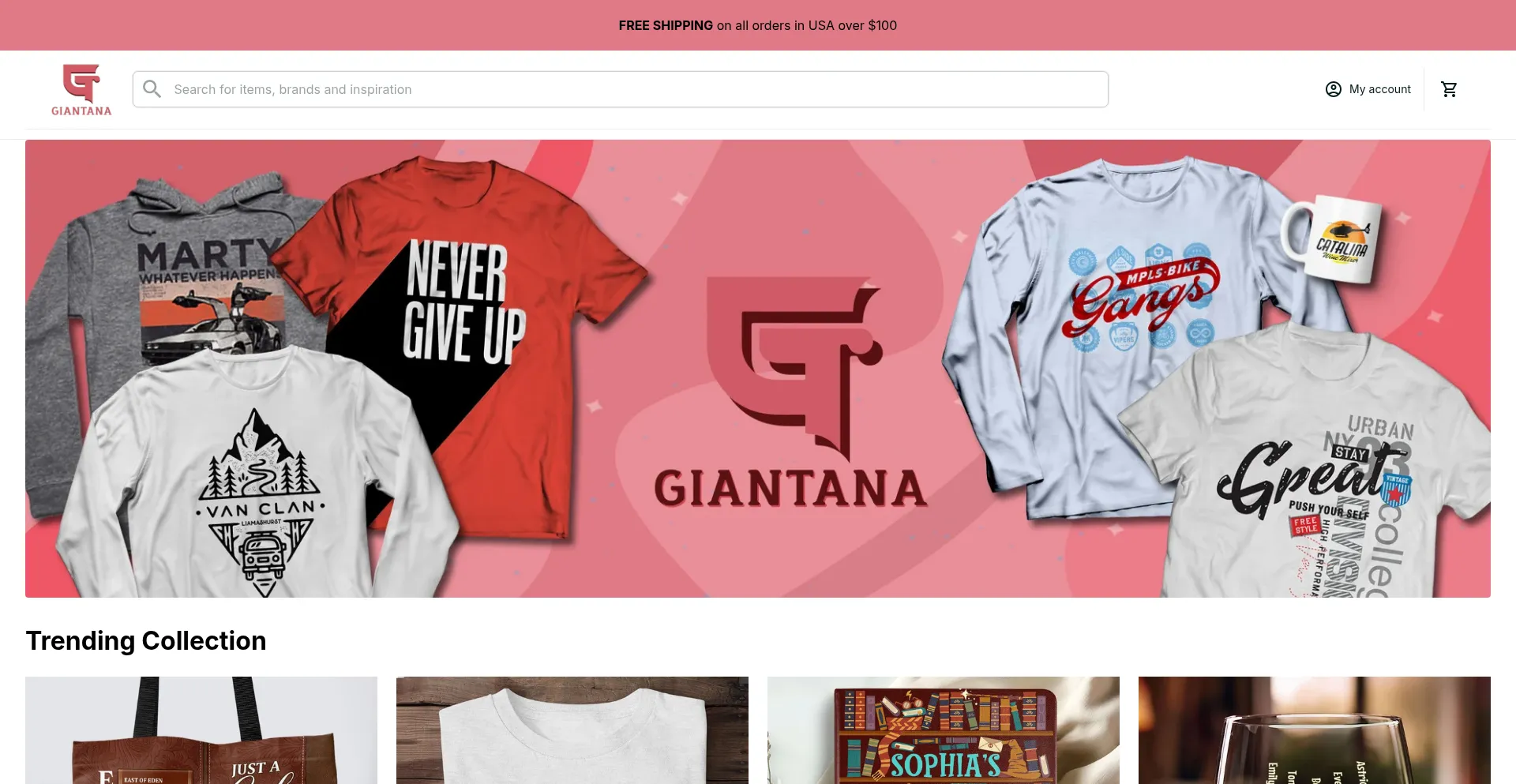 Website screenshot of Giantana.com