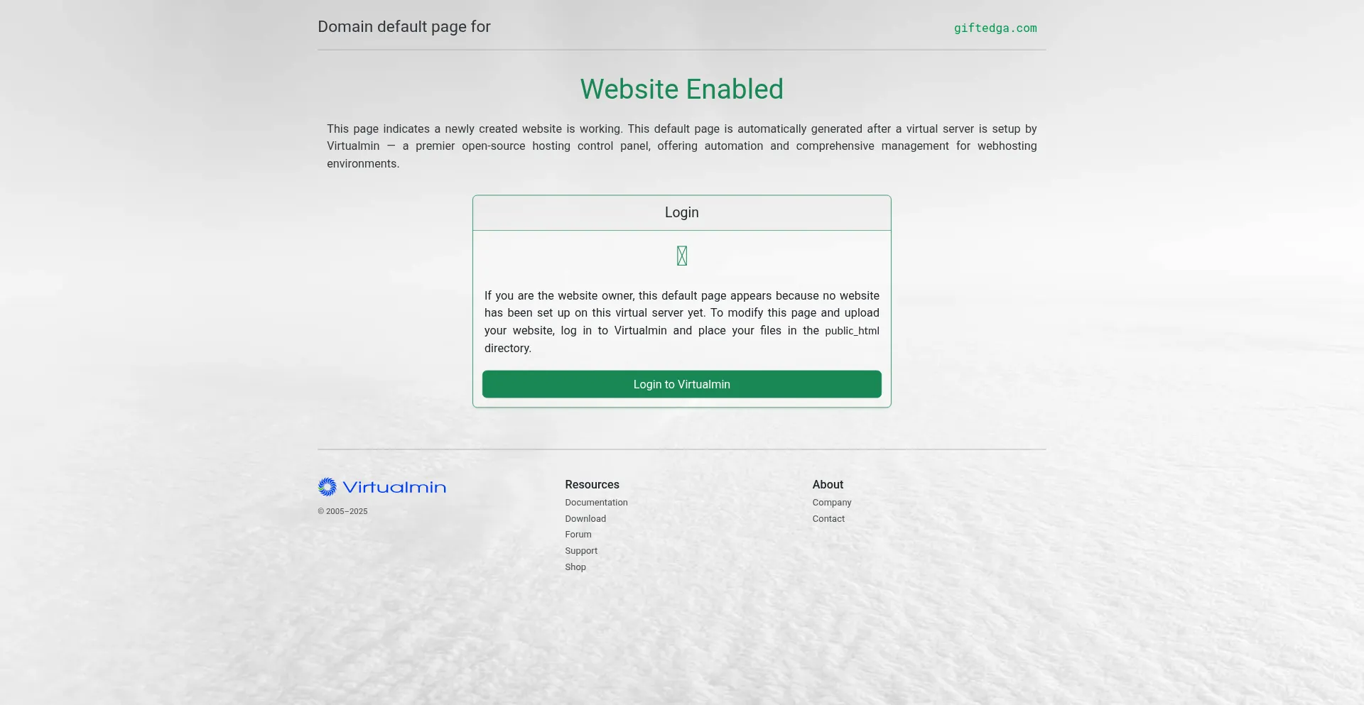 Website screenshot of Giftedga.com