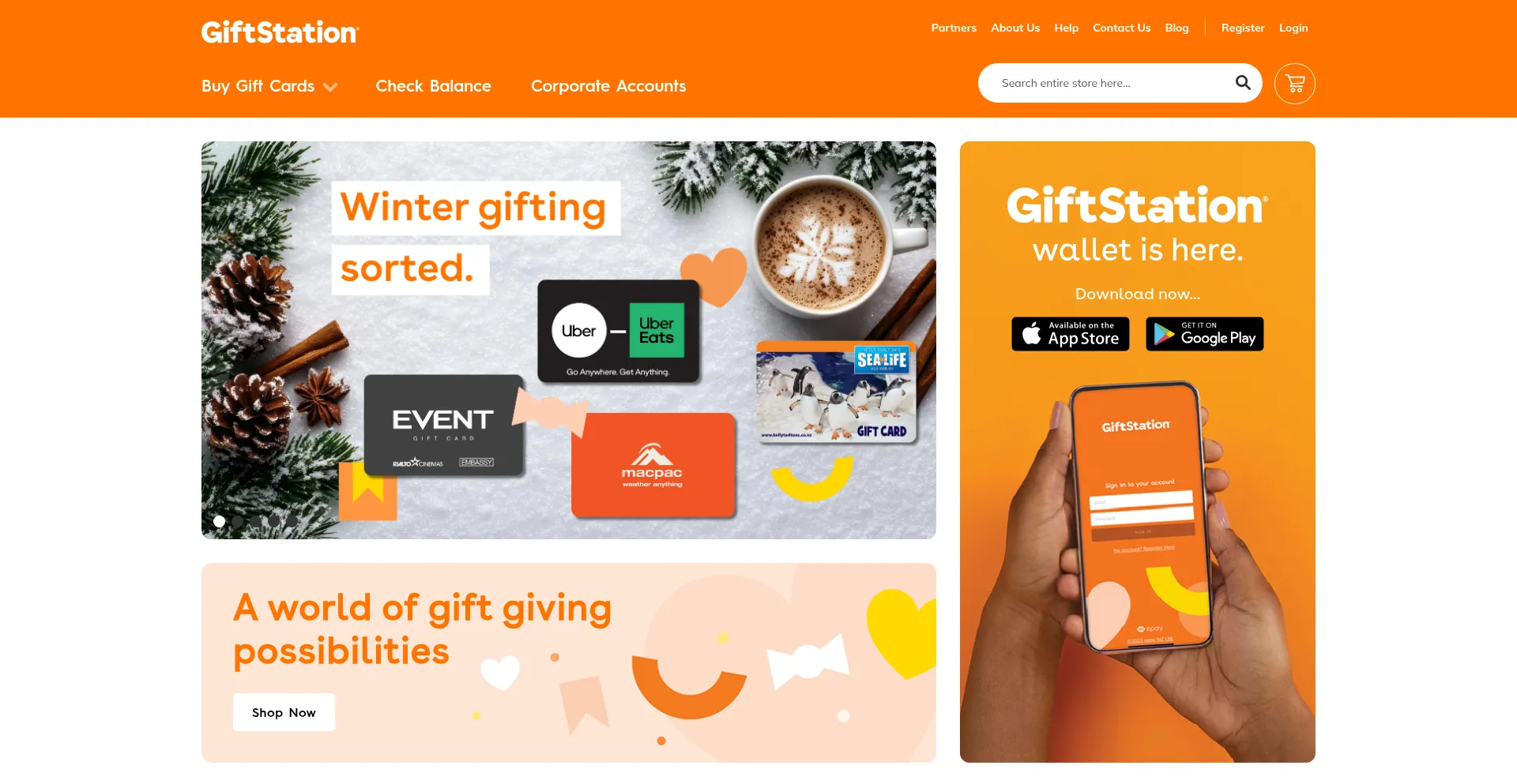 Website screenshot of Giftstation.co.nz
