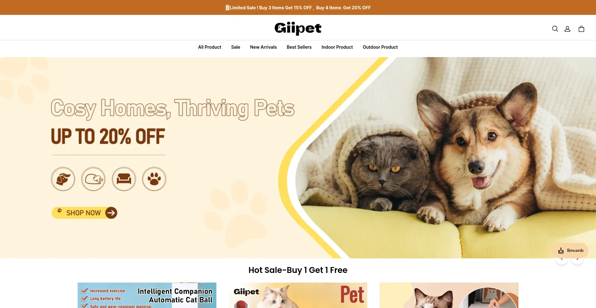 Website screenshot of Giipet.co.uk