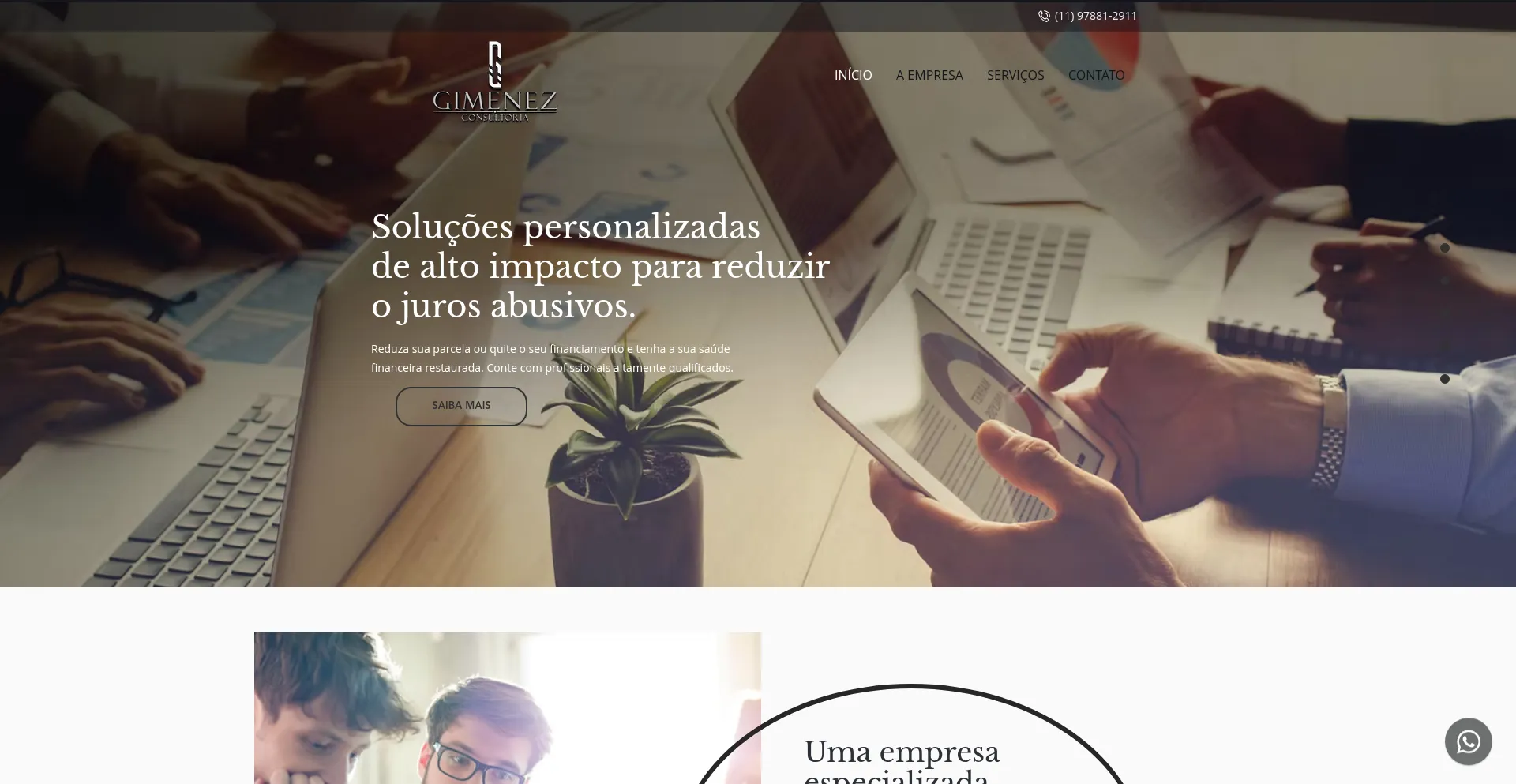 Website screenshot of Gimenezconsultoria.com