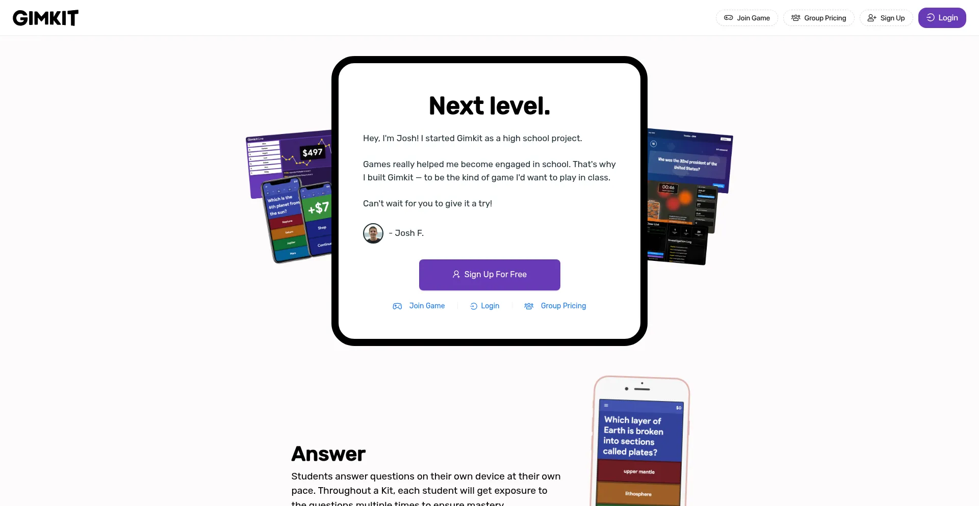 Gimkit.com Screenshot