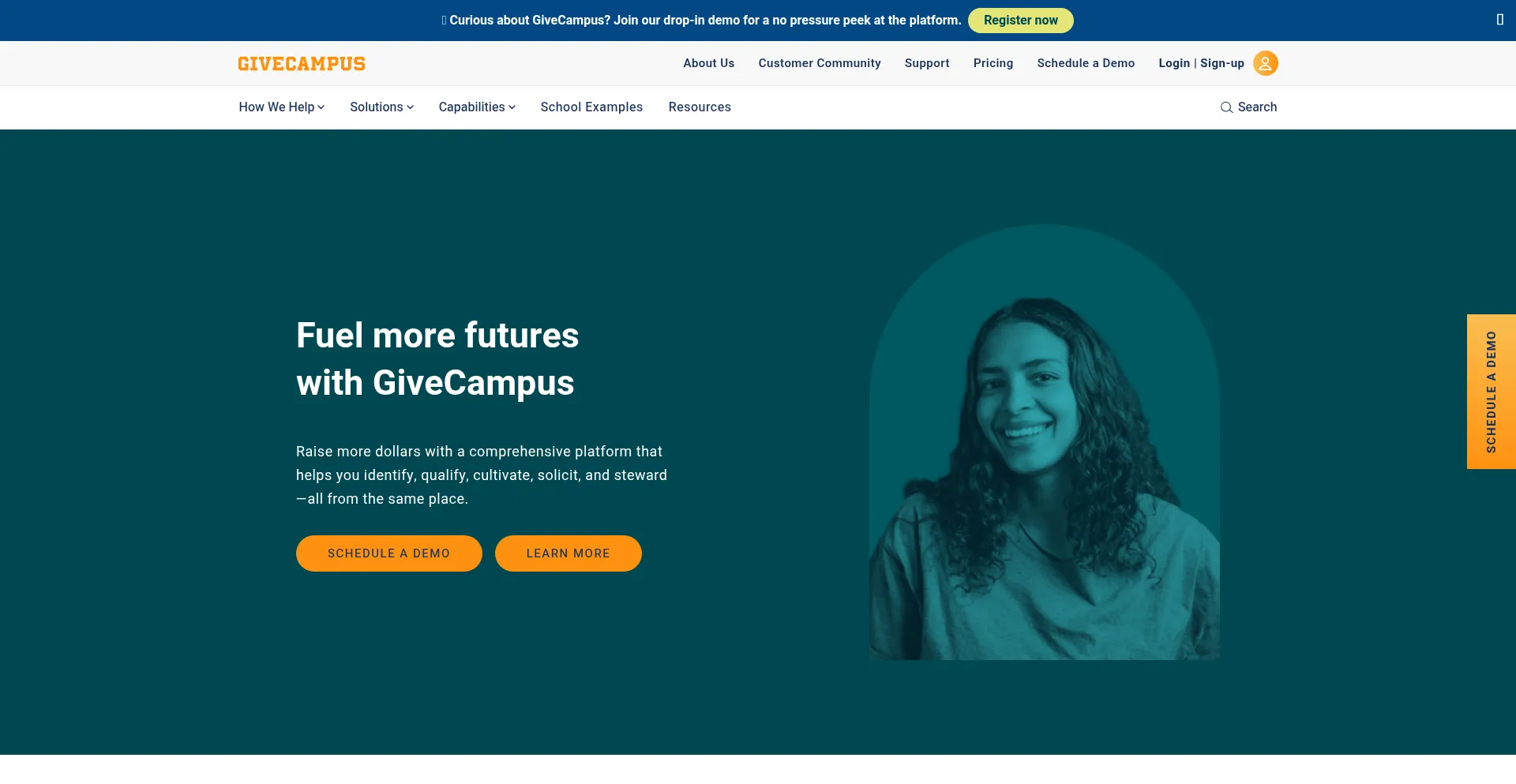 Website screenshot of Givecampus.com