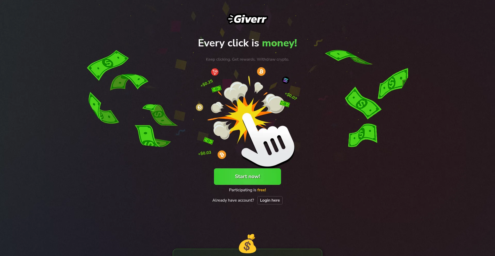 Website screenshot of Giverr.io