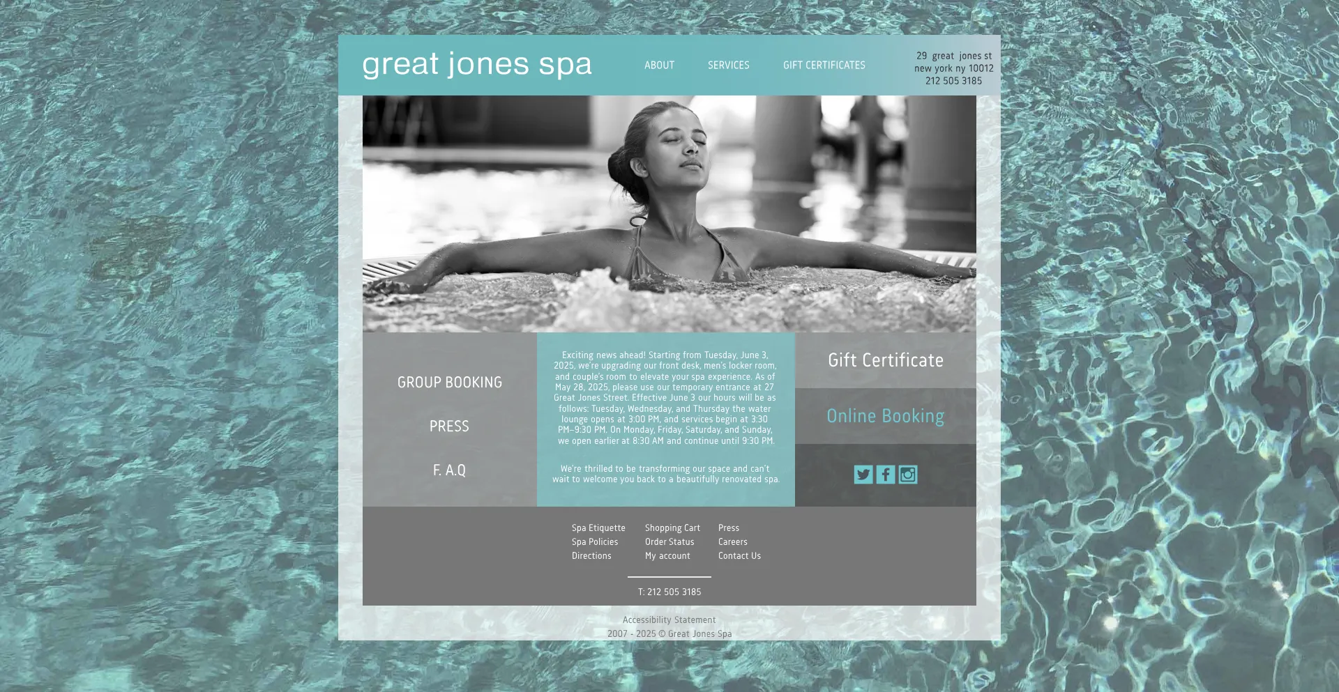Website screenshot of Gjspa.com