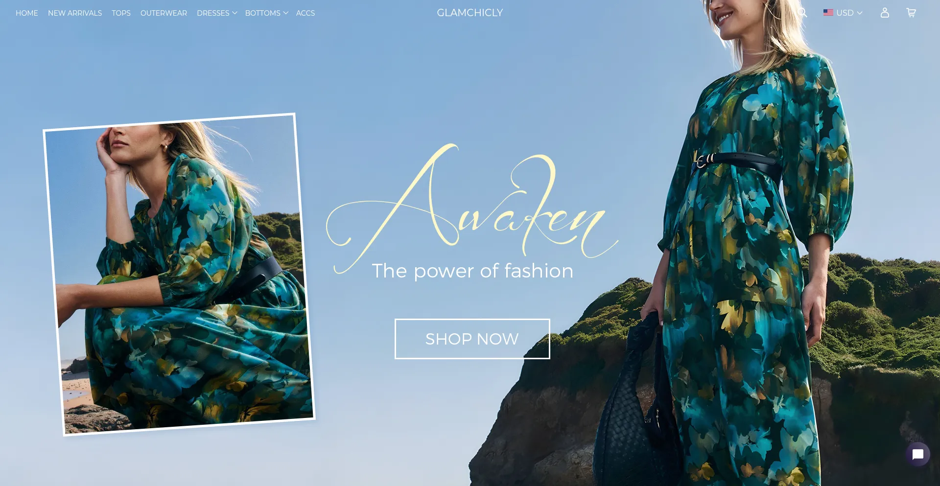 Website screenshot of Glamchicly.com